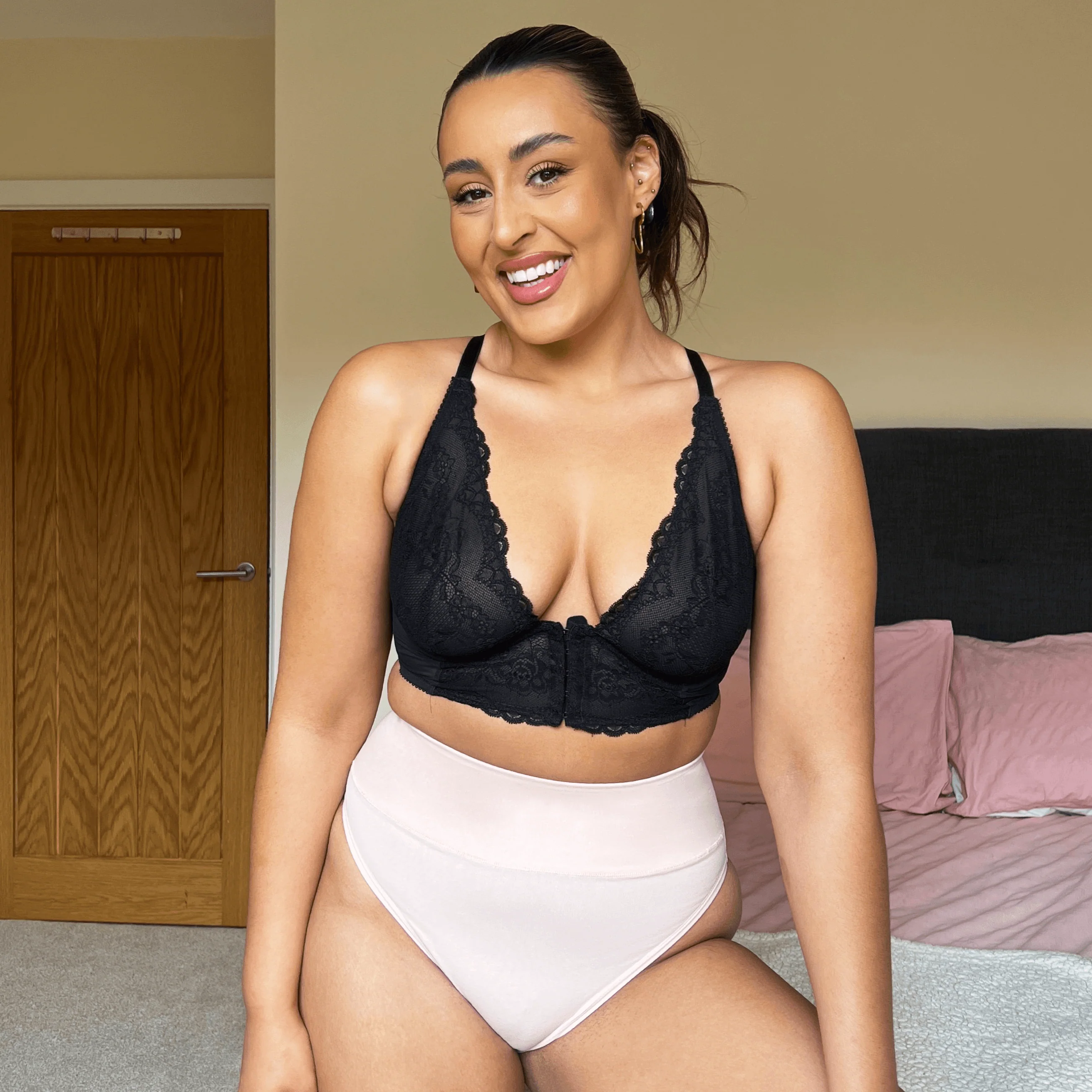 Organic Cotton Super High Leg Knickers - Ballet Pink - Zenithce