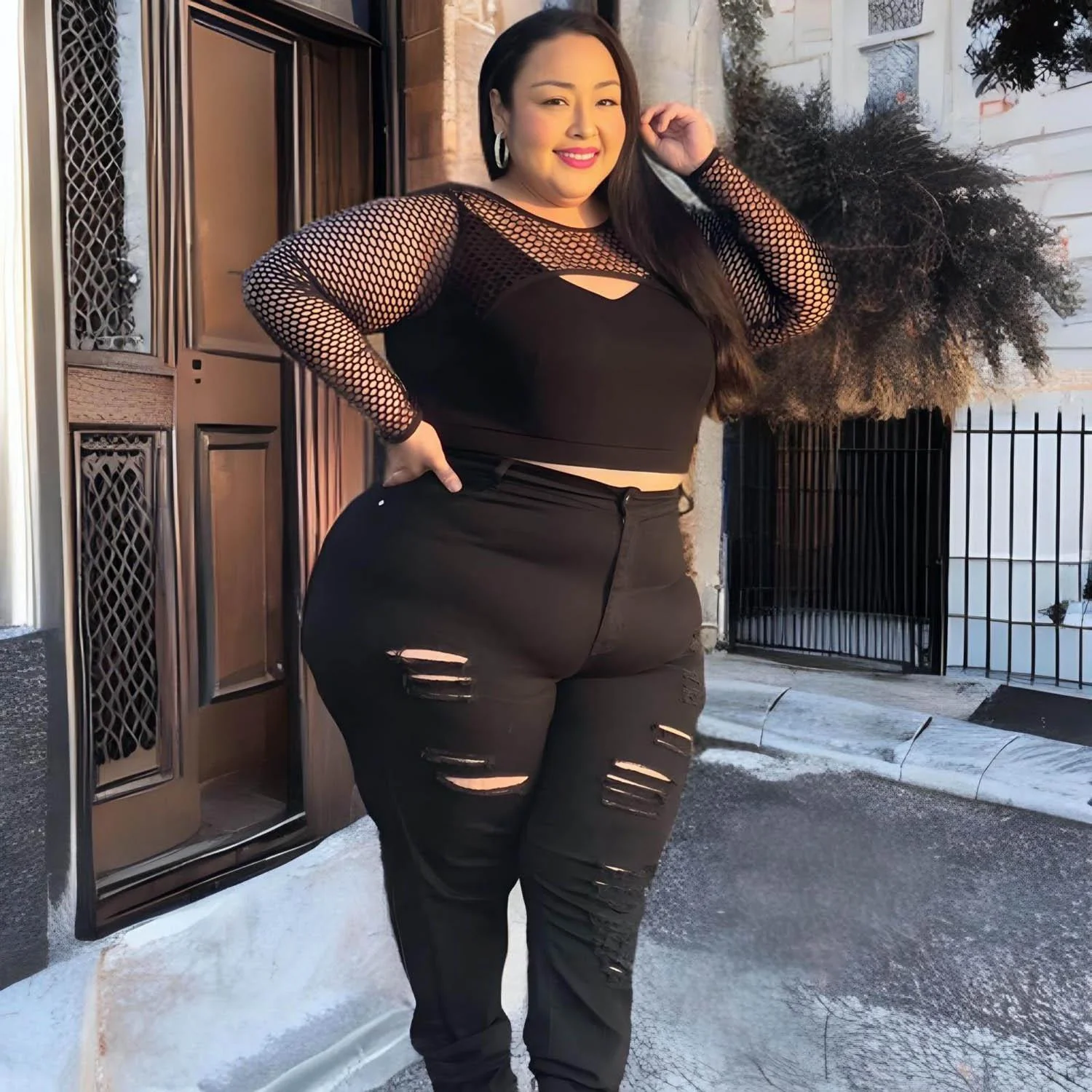 Fishnet Top - Alanis - Black - Zenithce