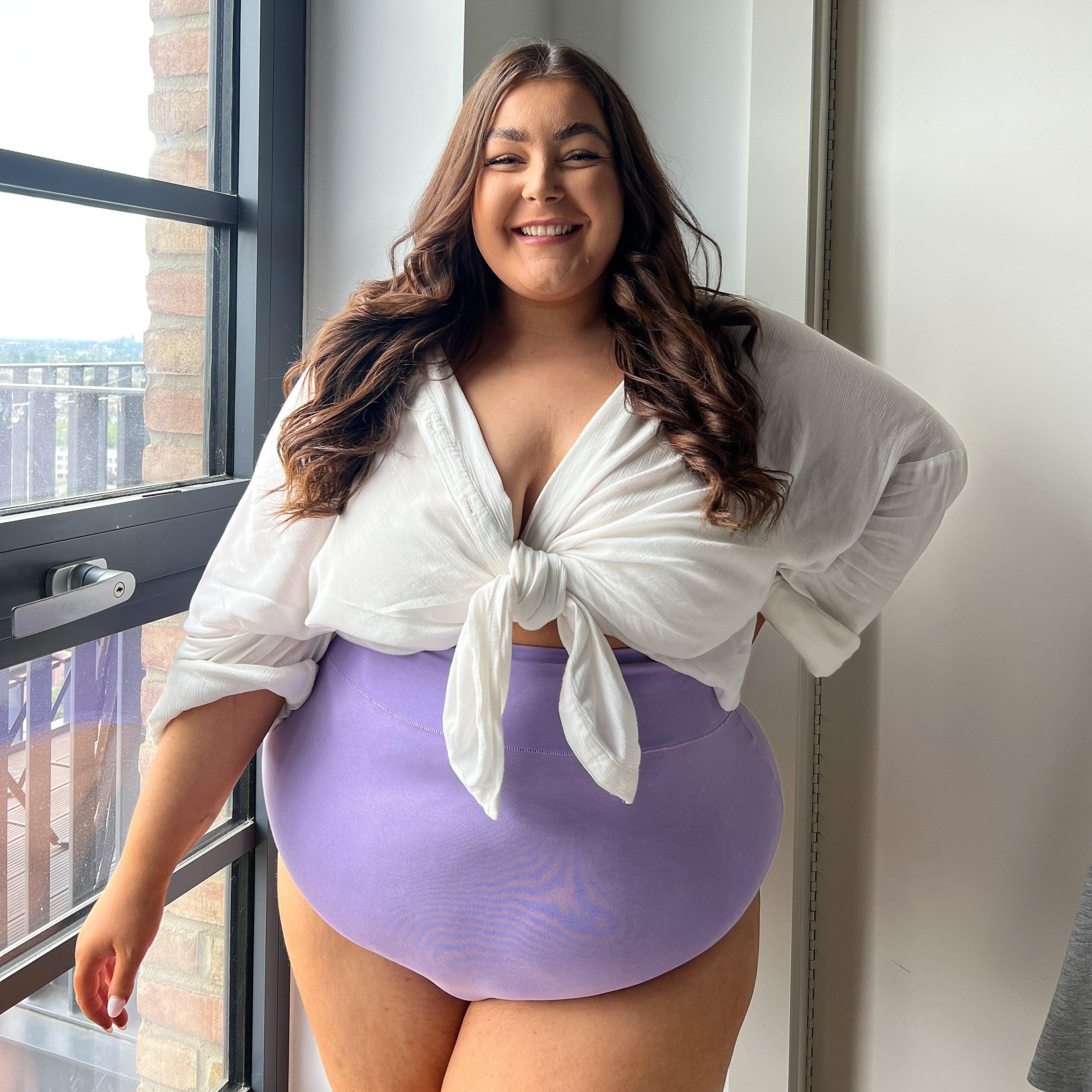 Organic Cotton Super High Waist Knickers - Cassis de Violet - Zenithce