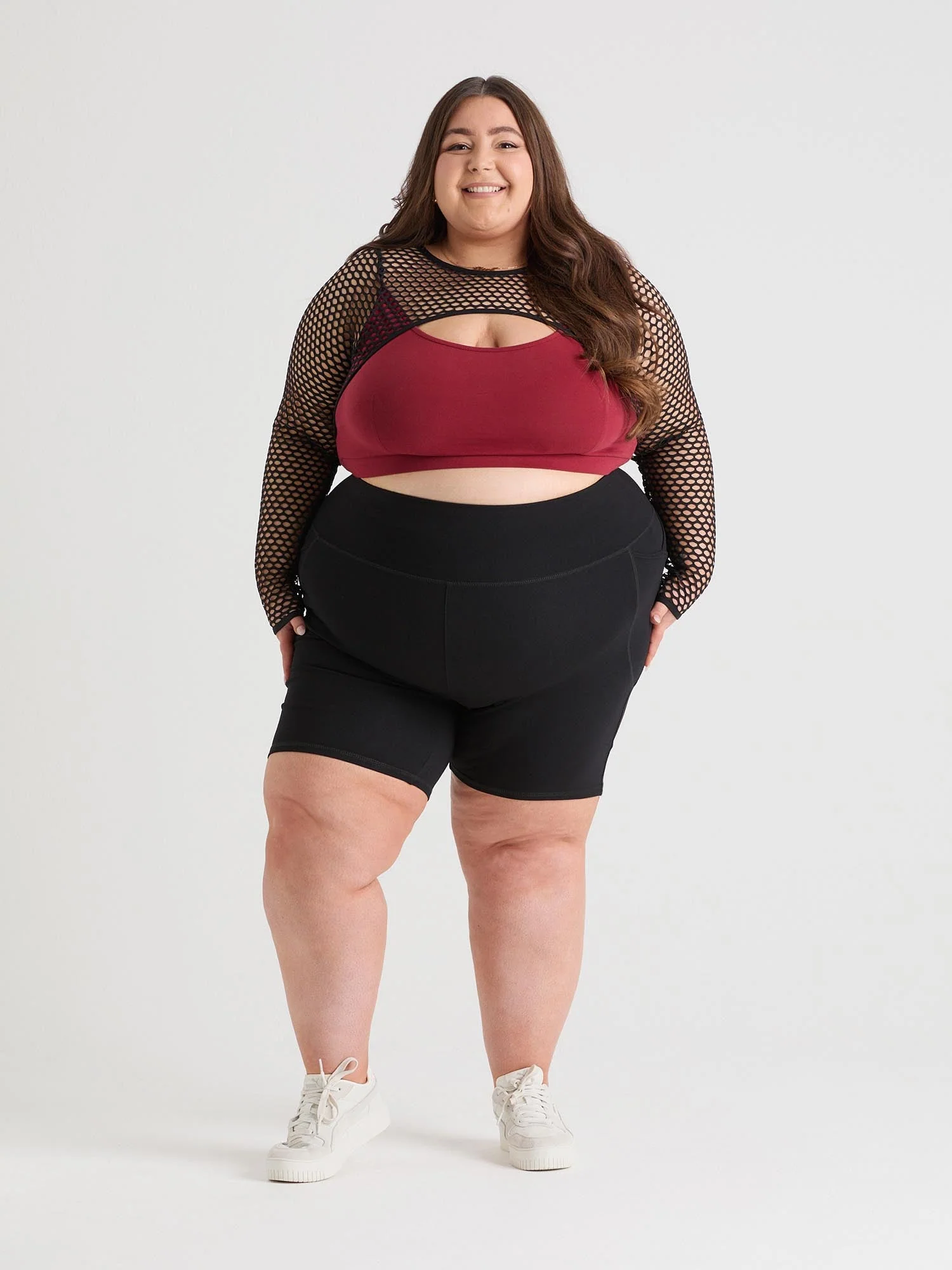 Fishnet Top - Alanis - Wine - Zenithce