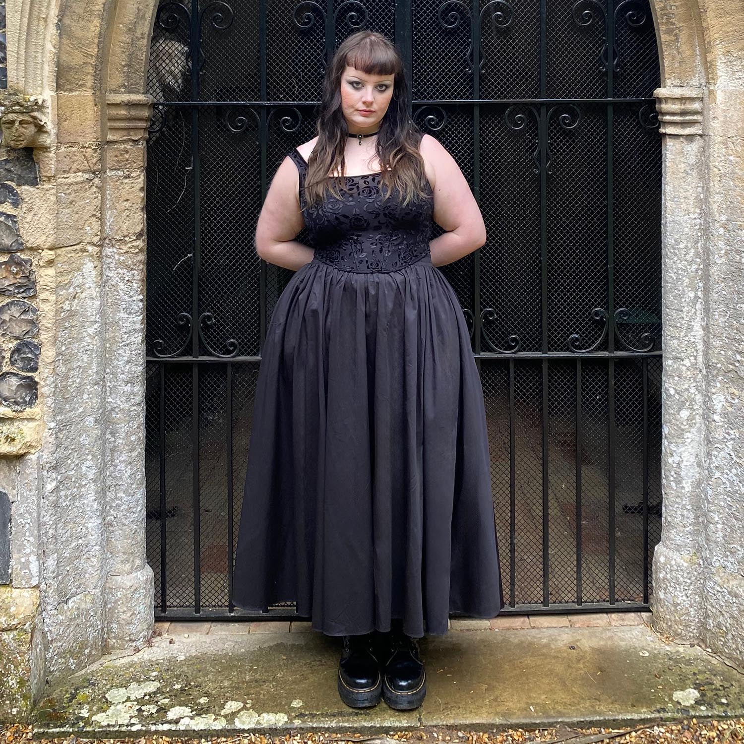 Midaxi Poplin Skirt - Black - Zenithce