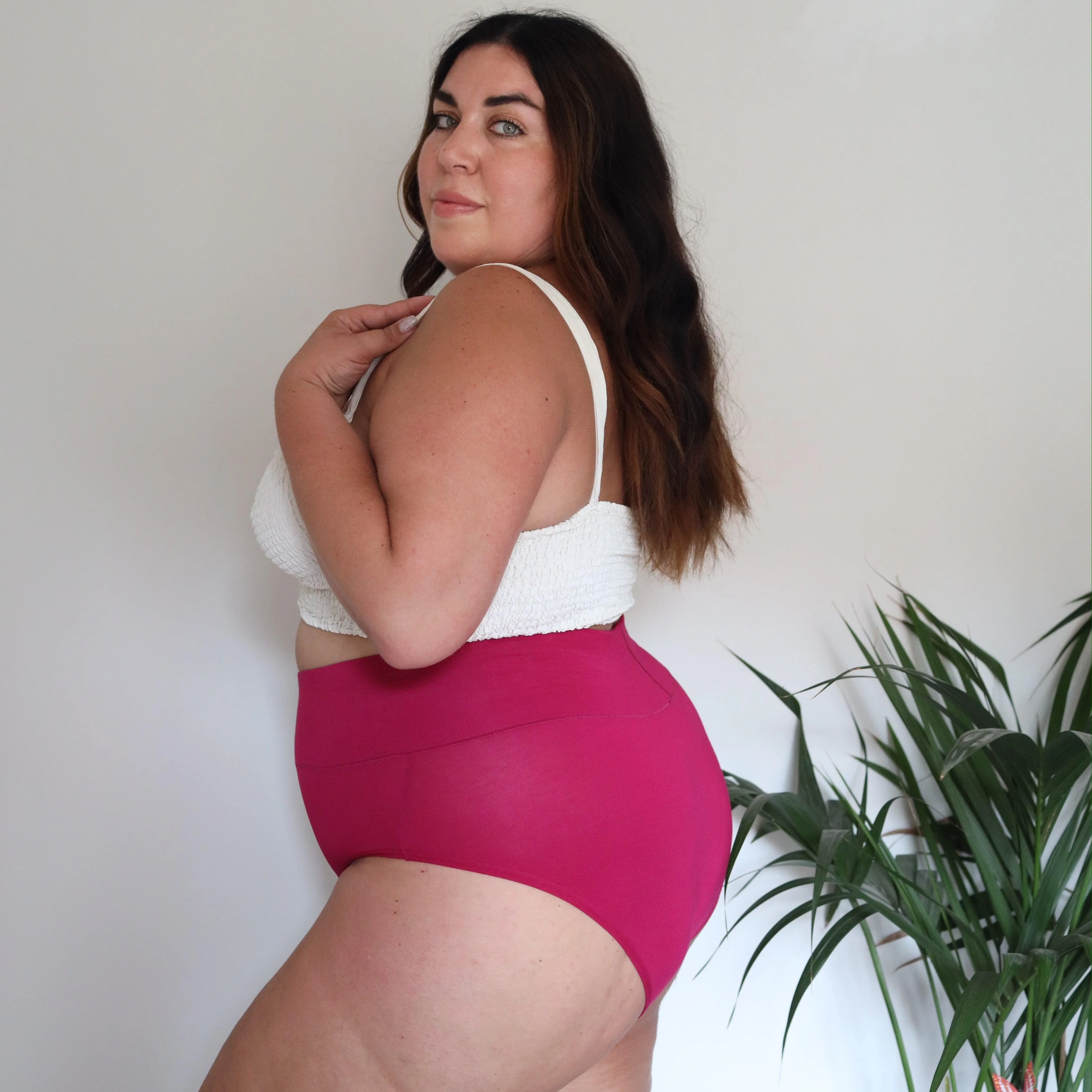 Organic Cotton Full Brief Knickers - Raspberry Pie - Zenithce