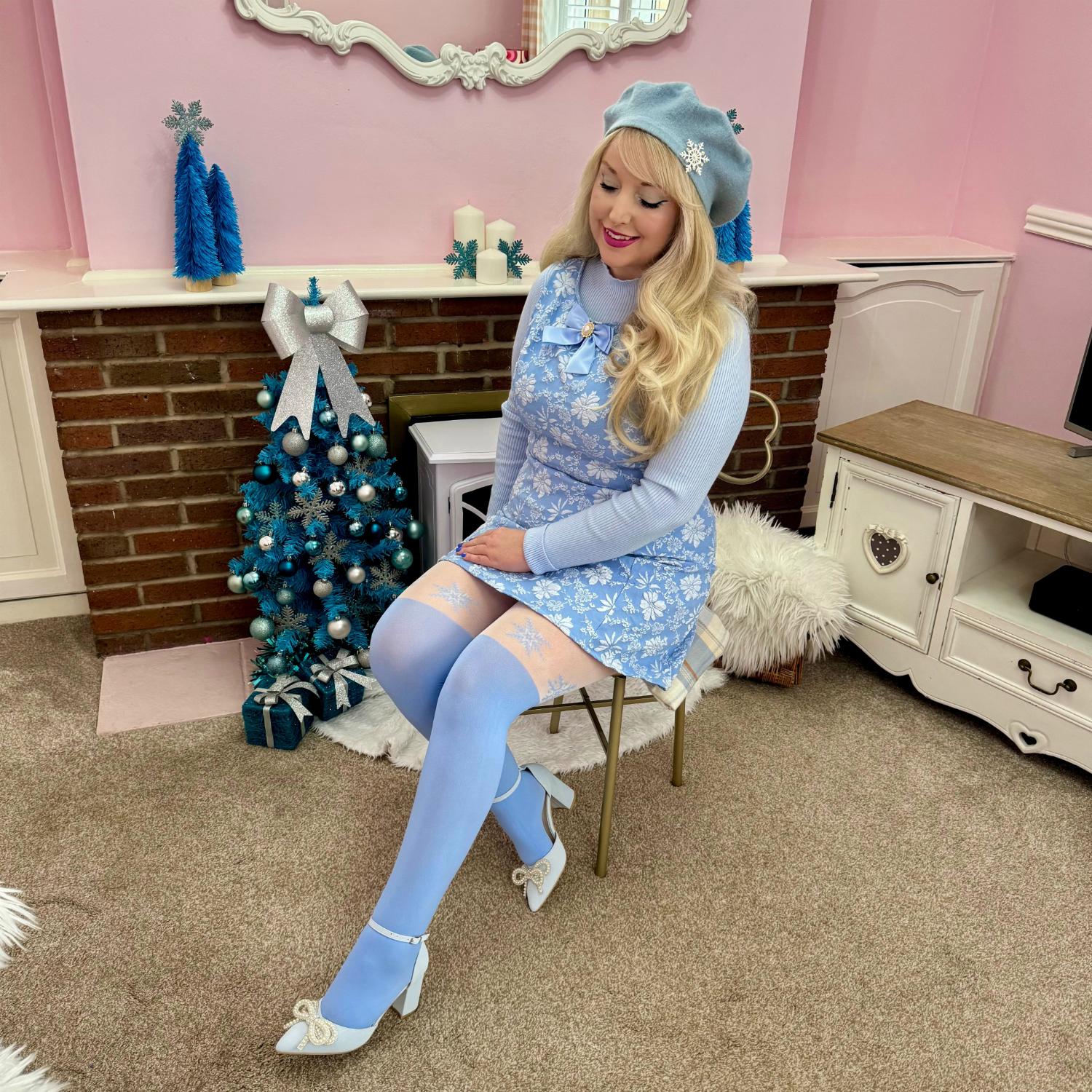 Christmas Tights - Snowflake Garter - Zenithce