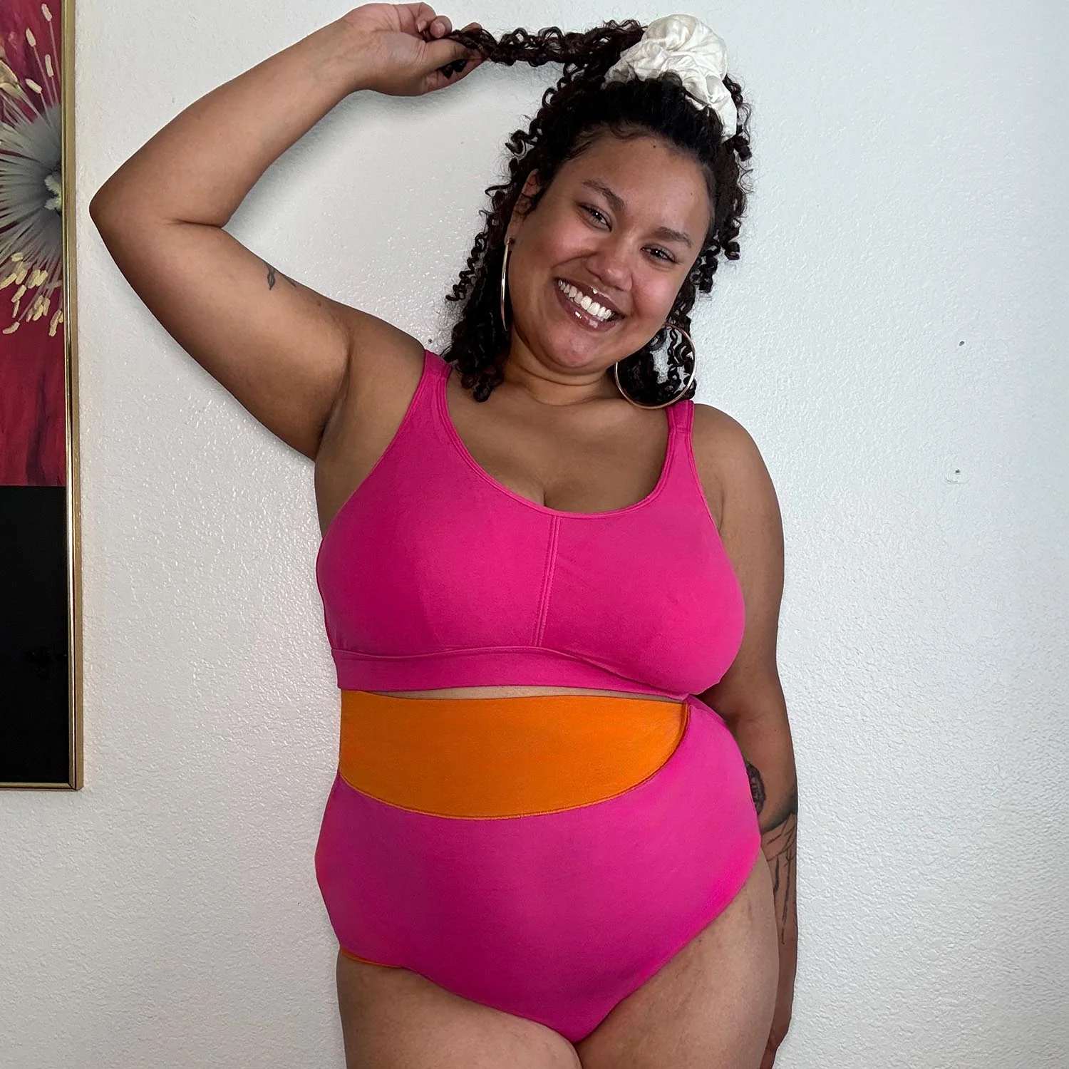 Organic Cotton Super High Waist Duo Knickers - Barbara & Papaya - Zenithce