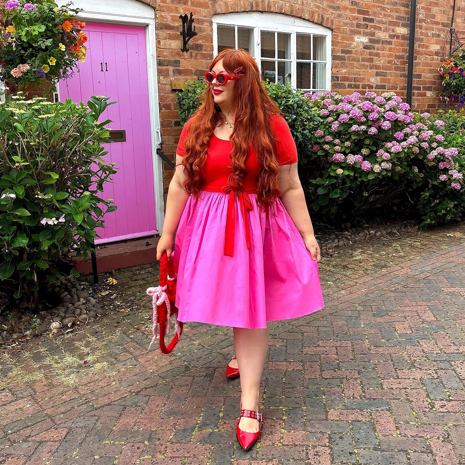 Poplin Tee Dress - Sangria/Pink Lady - Zenithce