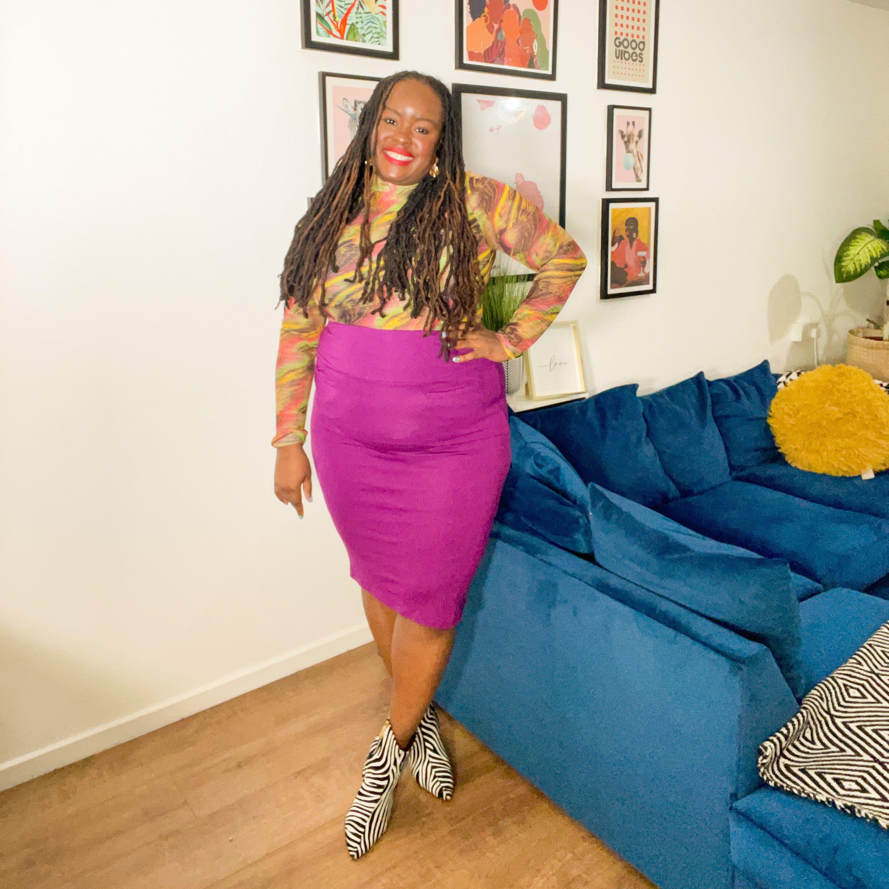 Pencil Skirt - Figgy Pudding - Zenithce