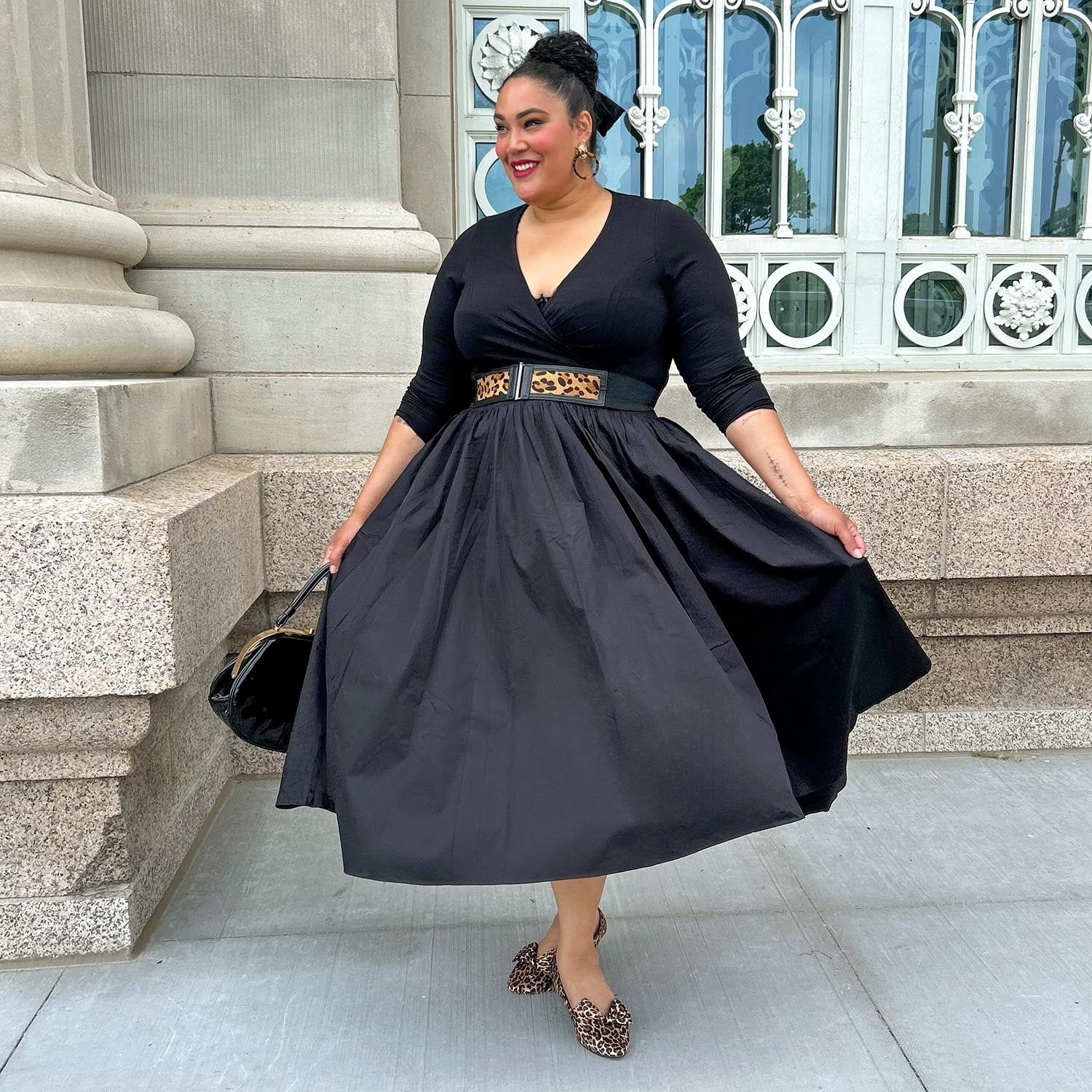 Midaxi Poplin Skirt - Black - Zenithce