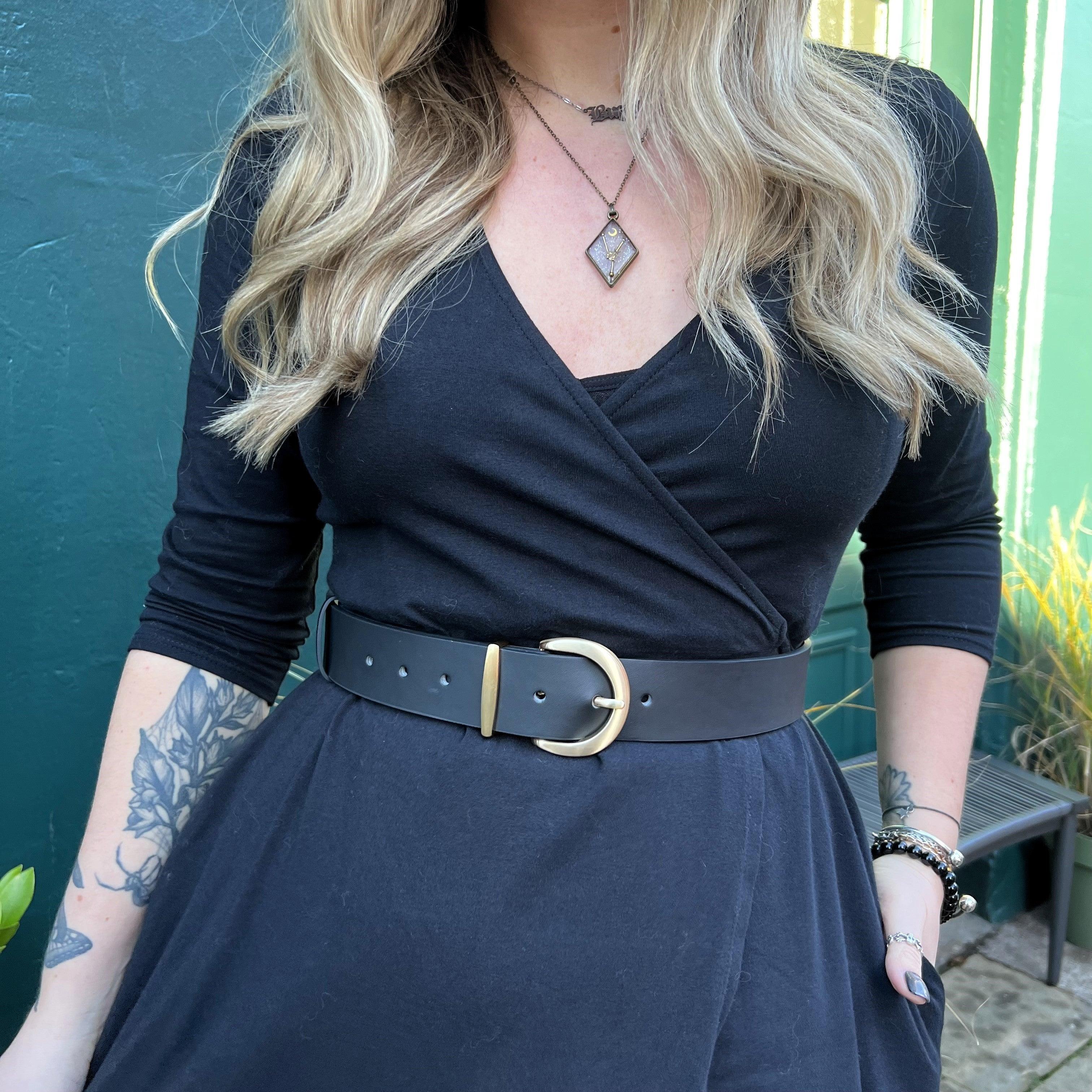 Vegan Leather Waist Belt - Gold - Zenithce