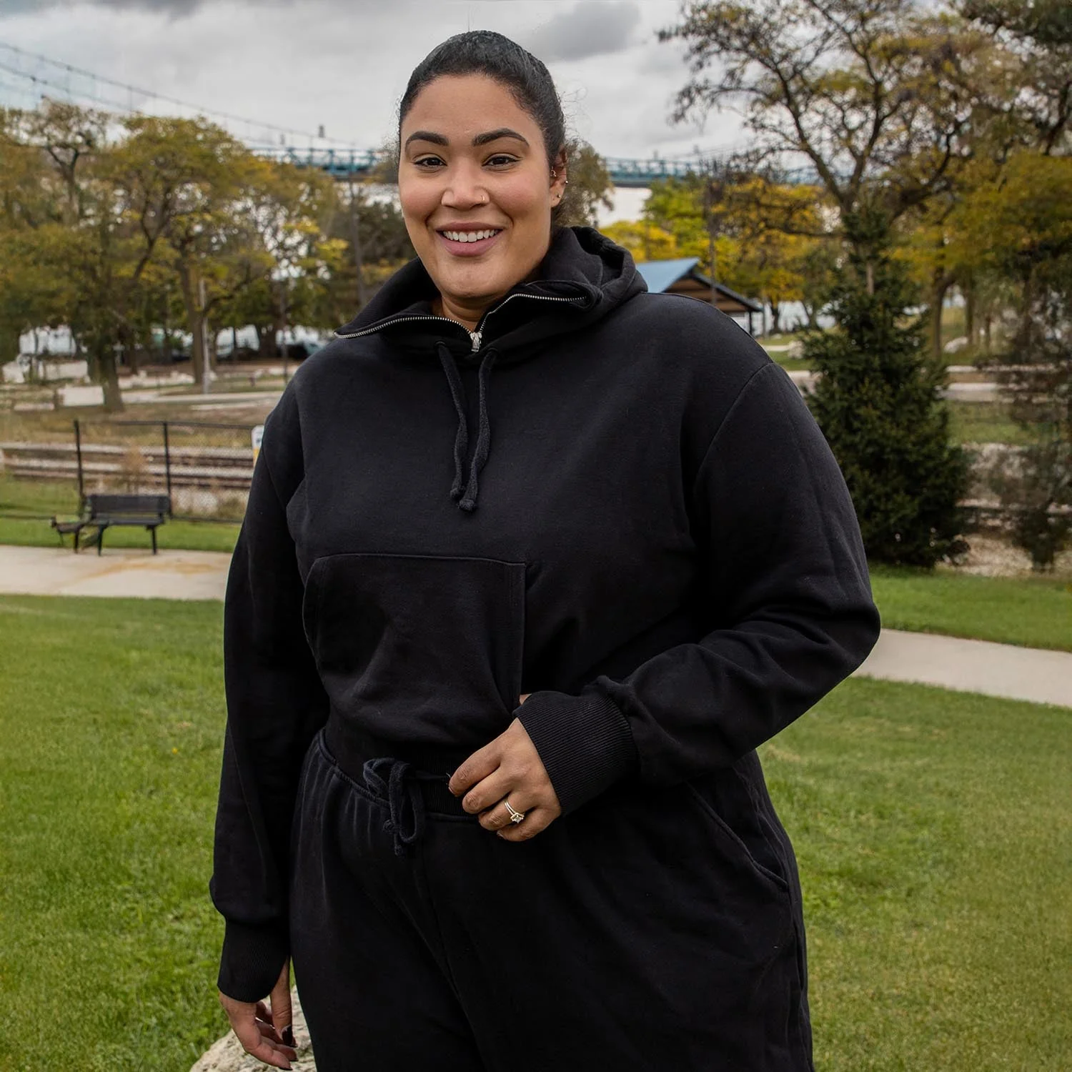 Organic Cotton Cropped Hoodie with Bow Back - Zenithce