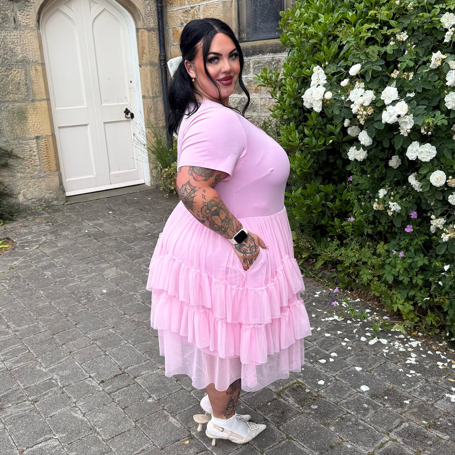 Tee Mesh Dress - Pink Frosting - Zenithce