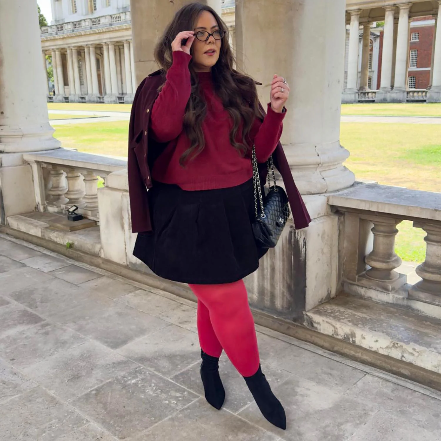 80 Denier Castor Oil Tights - Blood Red - Zenithce