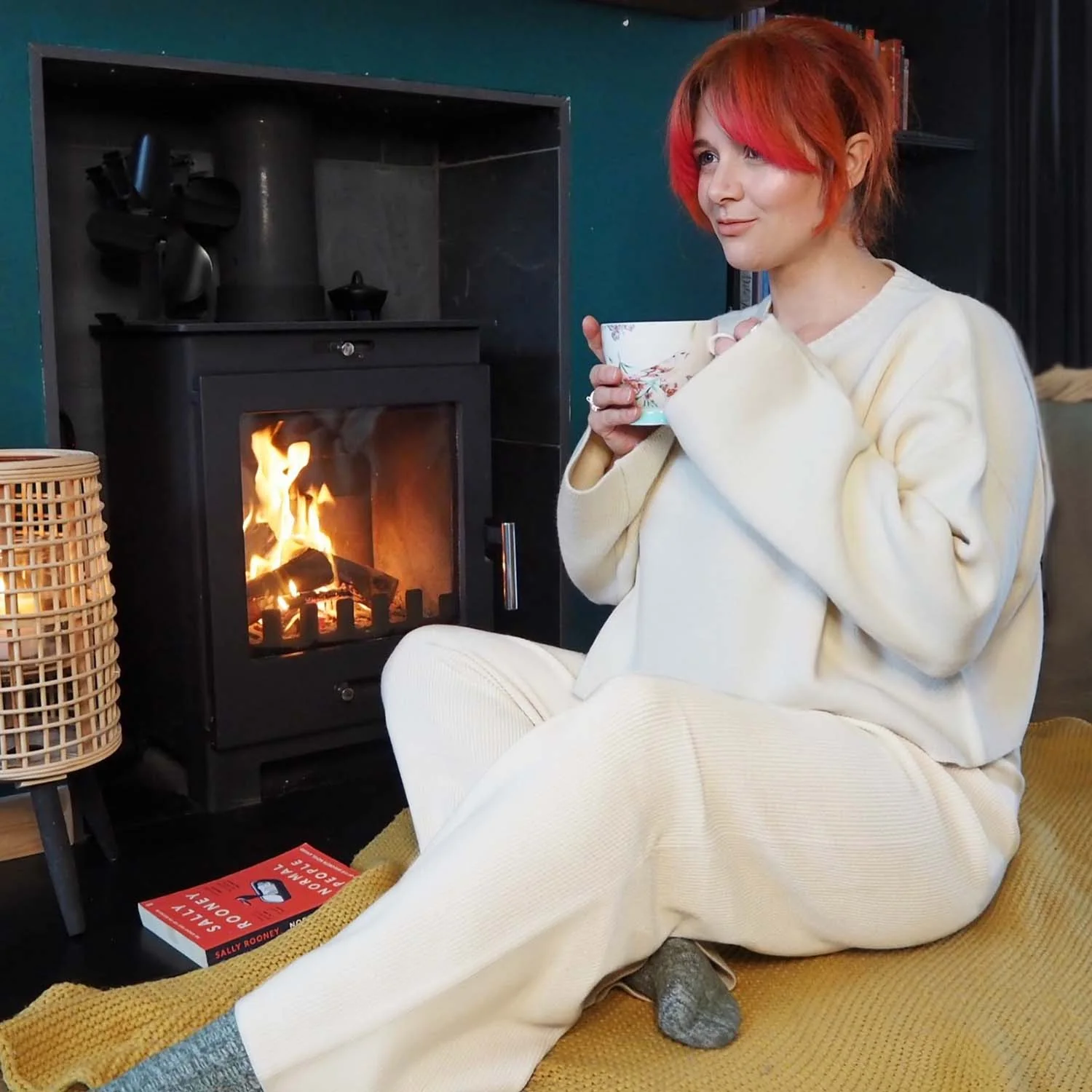 Knit Crop Jumper & Wide Leg Trousers Oatmeal Bundle - Zenithce