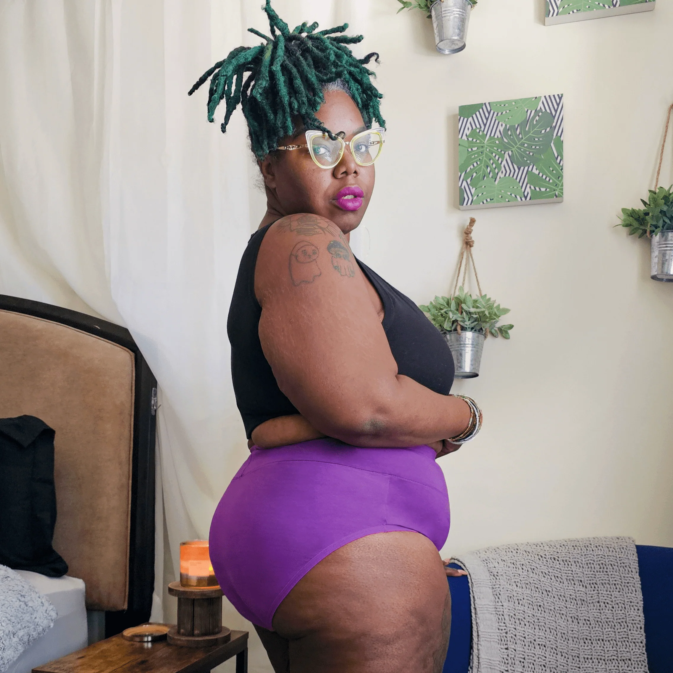 Organic Cotton Full Brief Knickers - Grape Escape - Zenithce