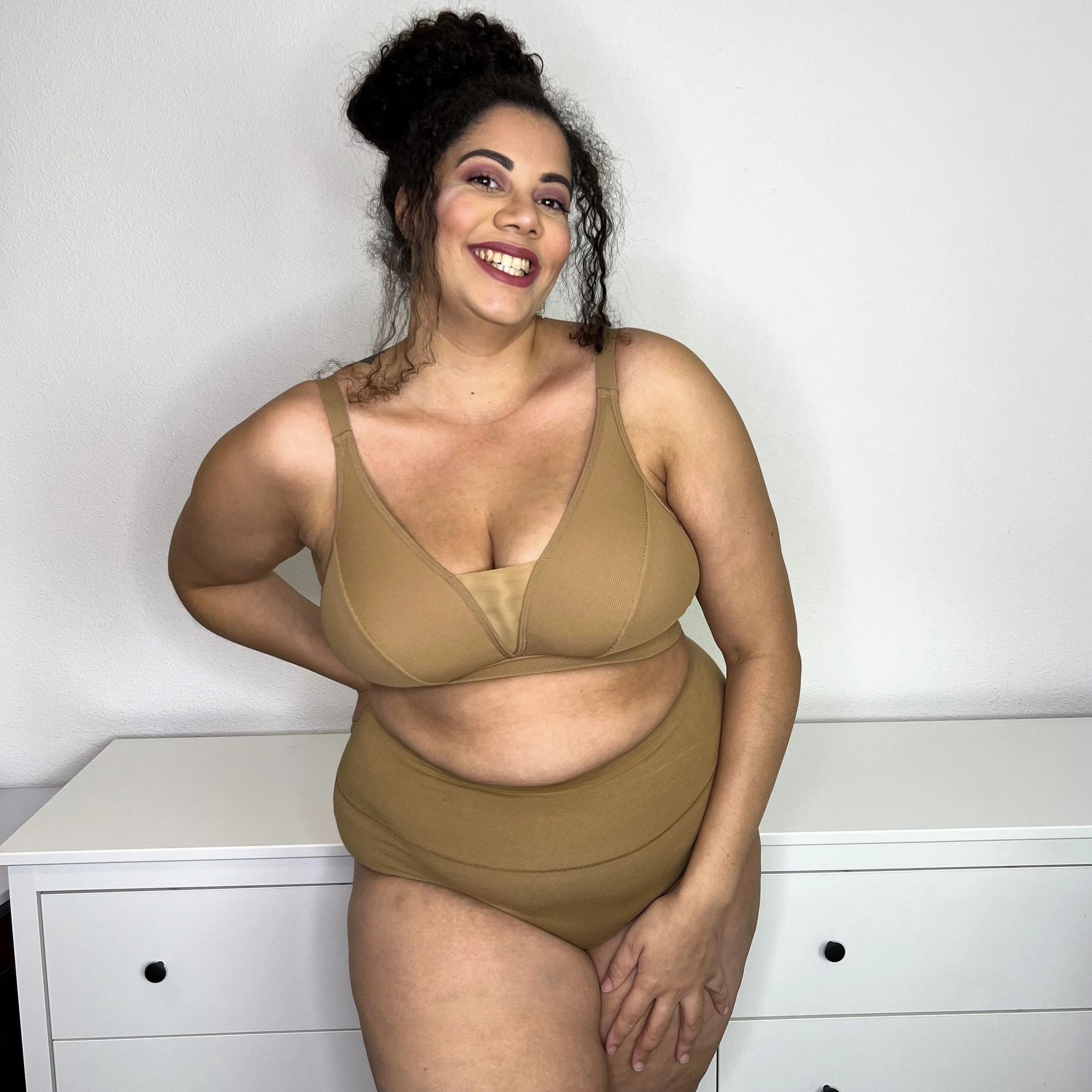 Everyday Ribbed Bra - Caramel - Zenithce