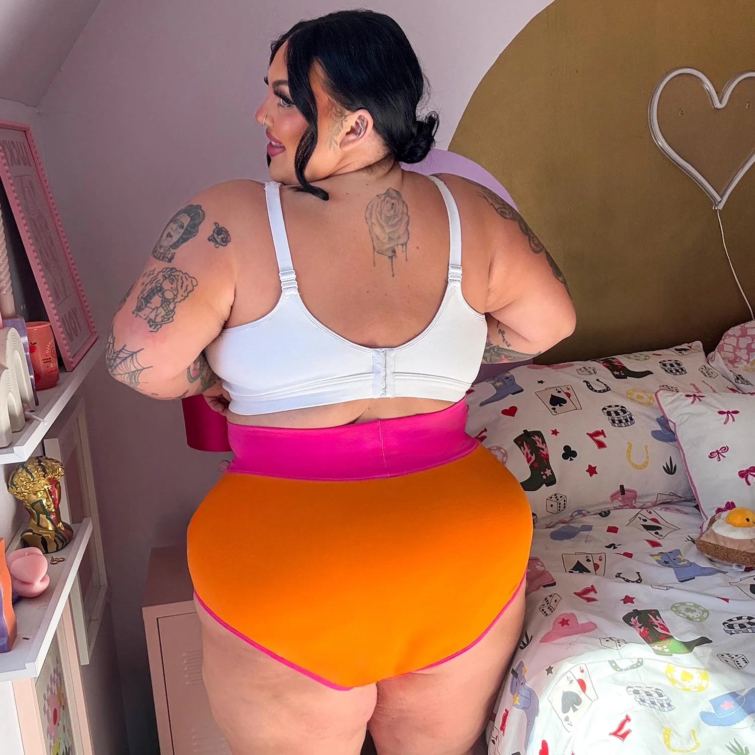 Organic Cotton Super High Waist Duo Knickers - Papaya & Barbara - Zenithce