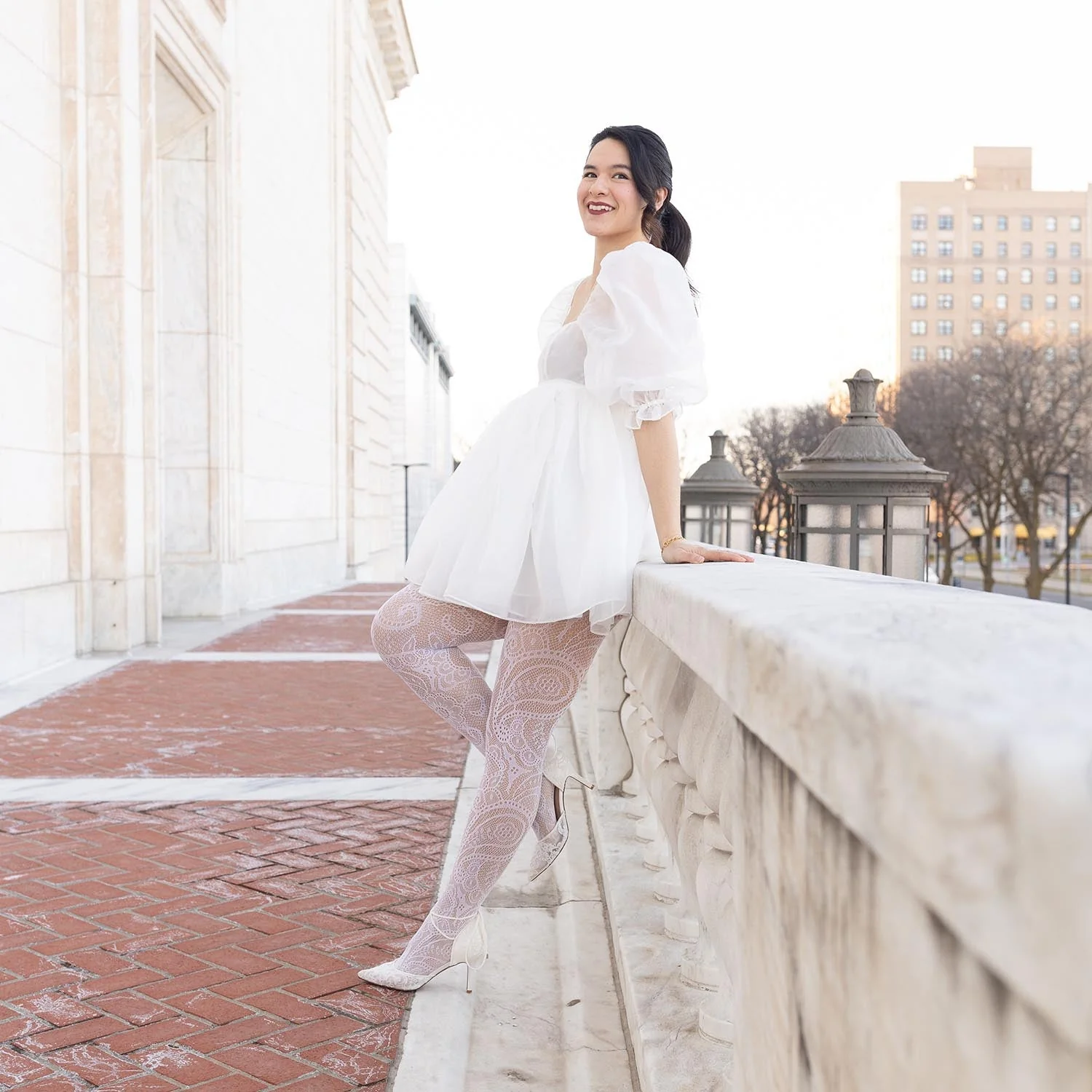 Botanical Fishnets - White - Zenithce