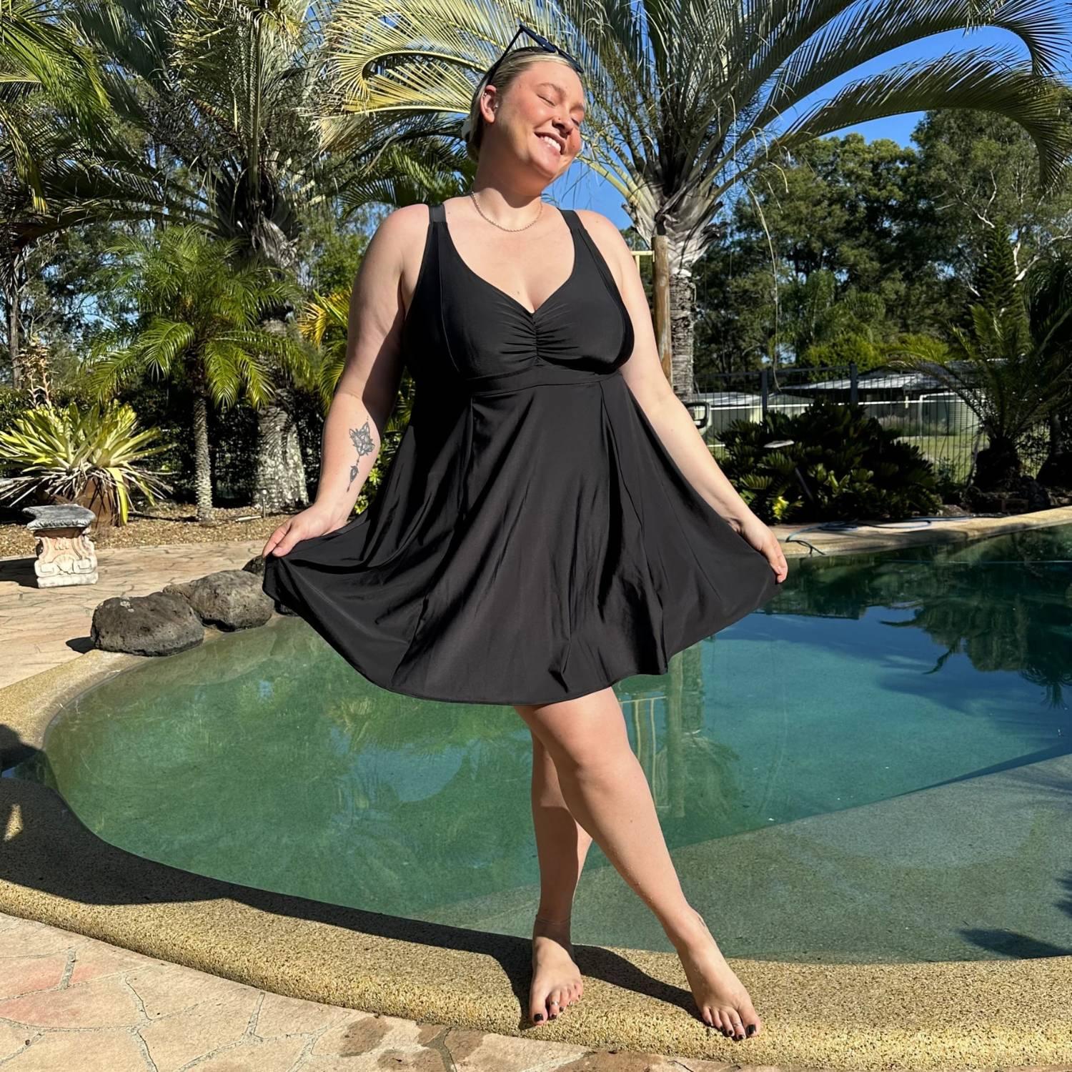 There Can Be Only One Swim Dress - Black - Zenithce