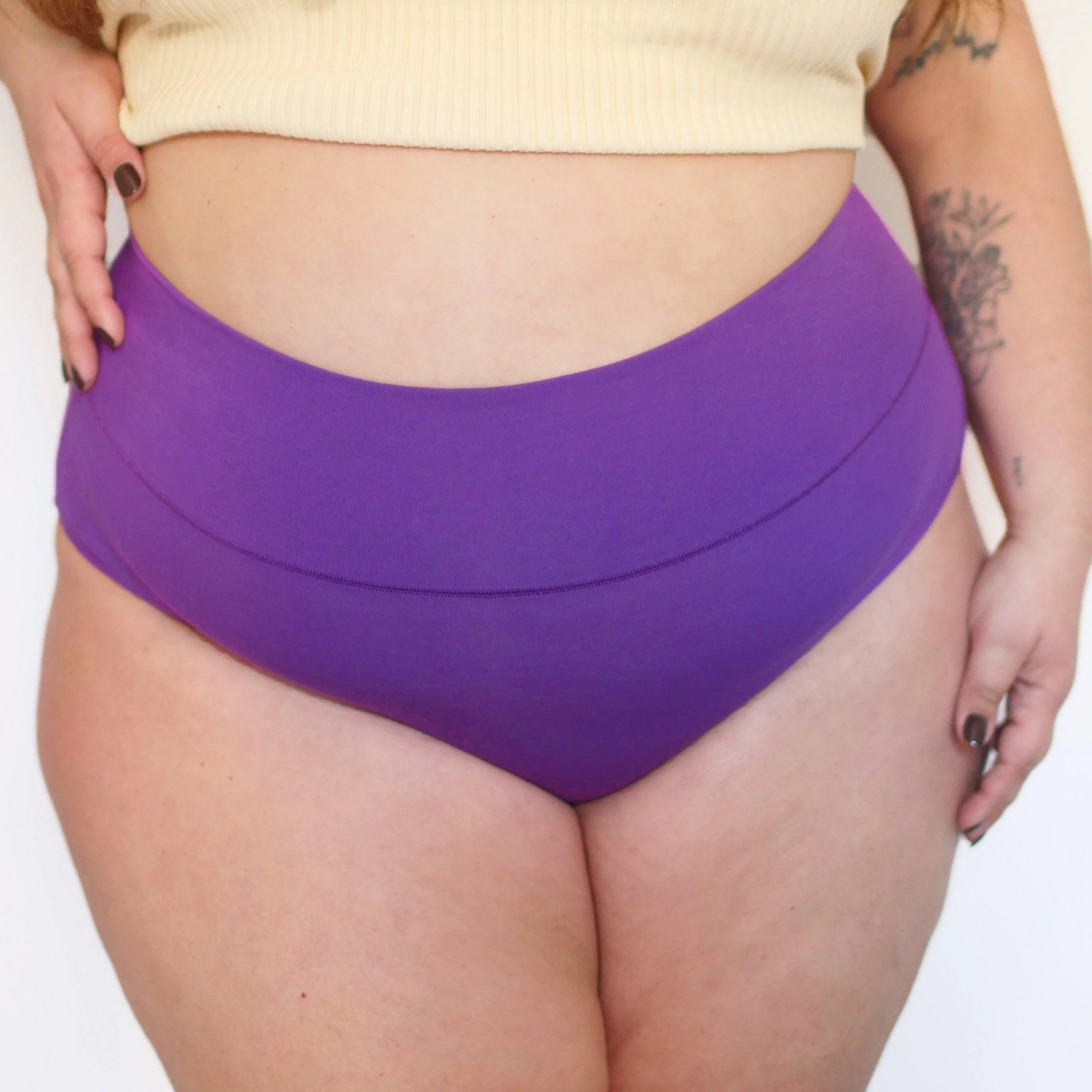 Organic Cotton Full Brief Knickers - Grape Escape - Zenithce