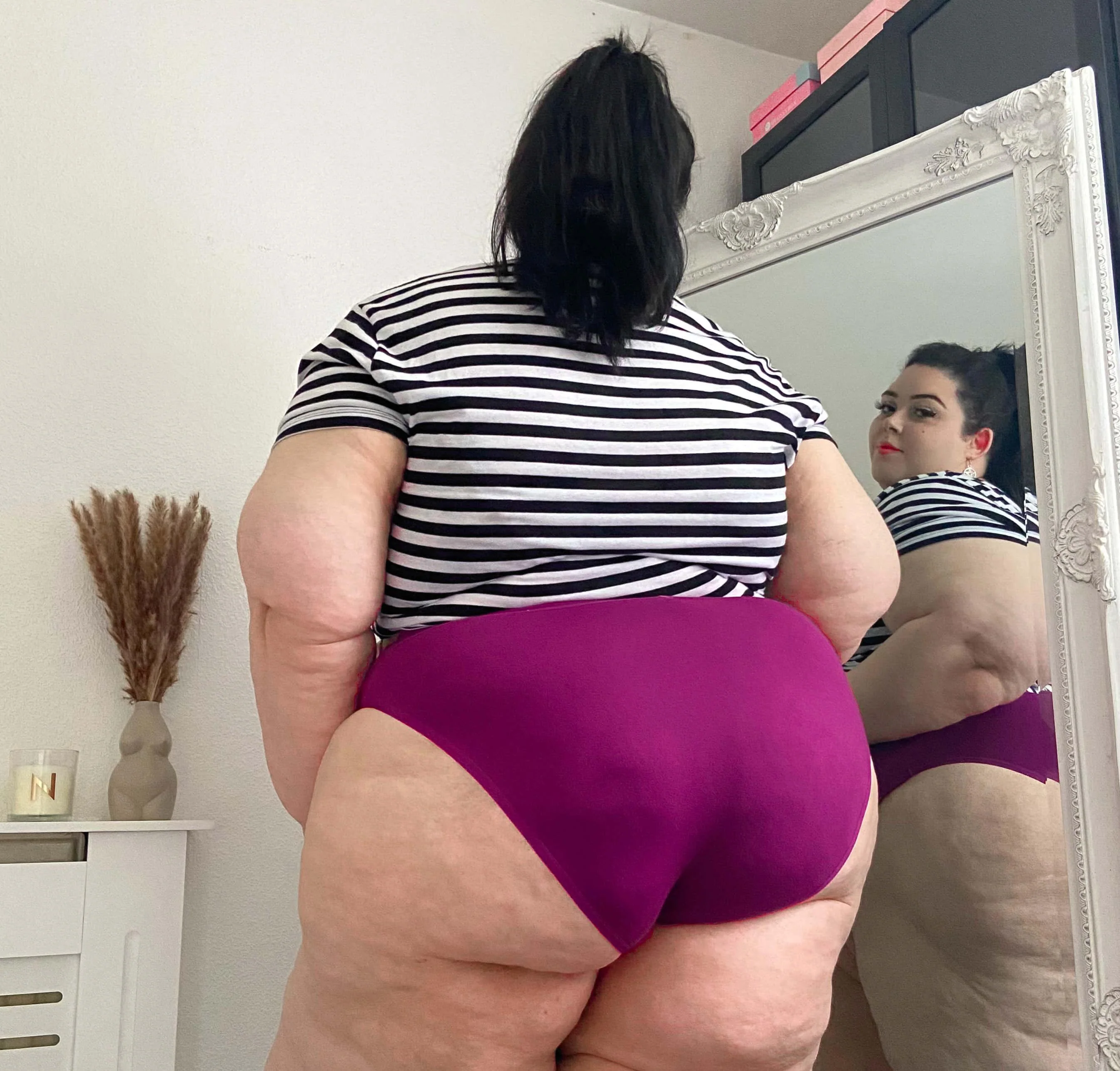 Organic Cotton Super High Leg Knickers - Figgy Pudding - Zenithce