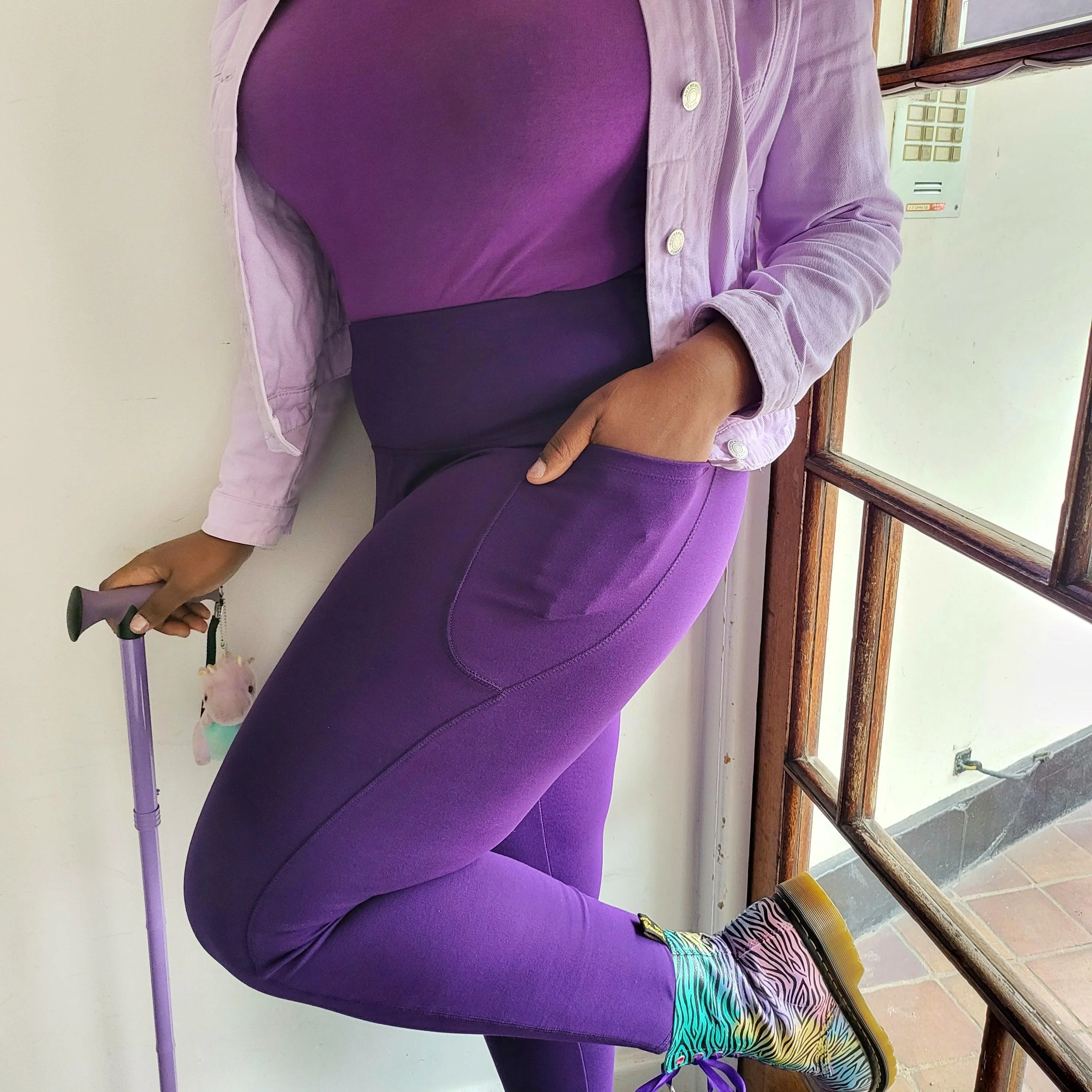 Squat Proof Leggings (Long) - Suffragette Purple - Zenithce