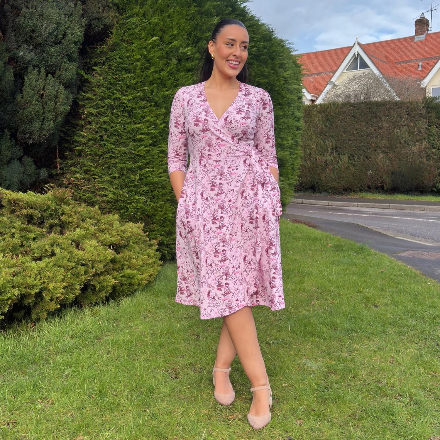 Wrap Dress - Passion au Jardin - L'Amour Rose - Zenithce