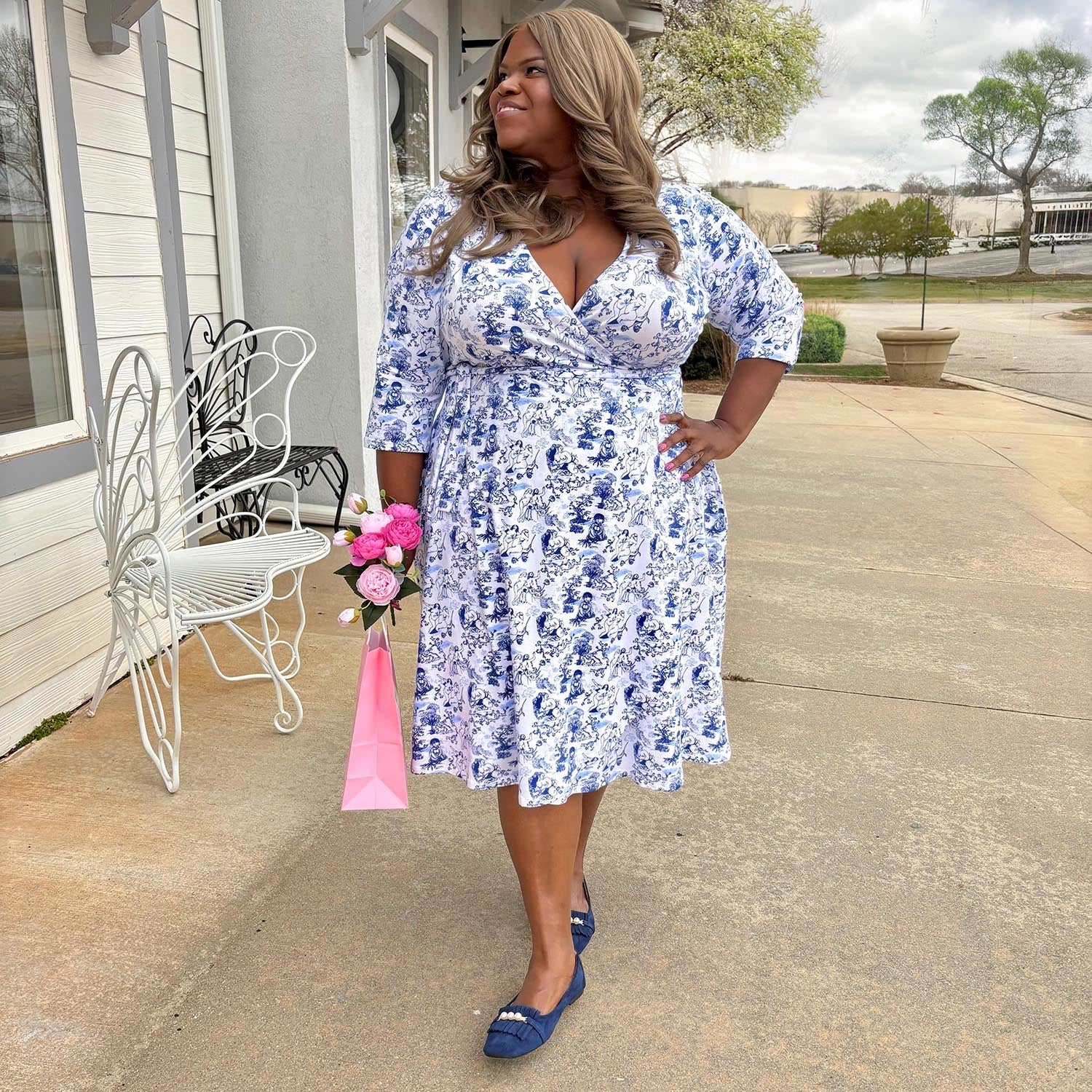 Wrap Dress - Passion au Jardin - L'Amour Bleu - Zenithce