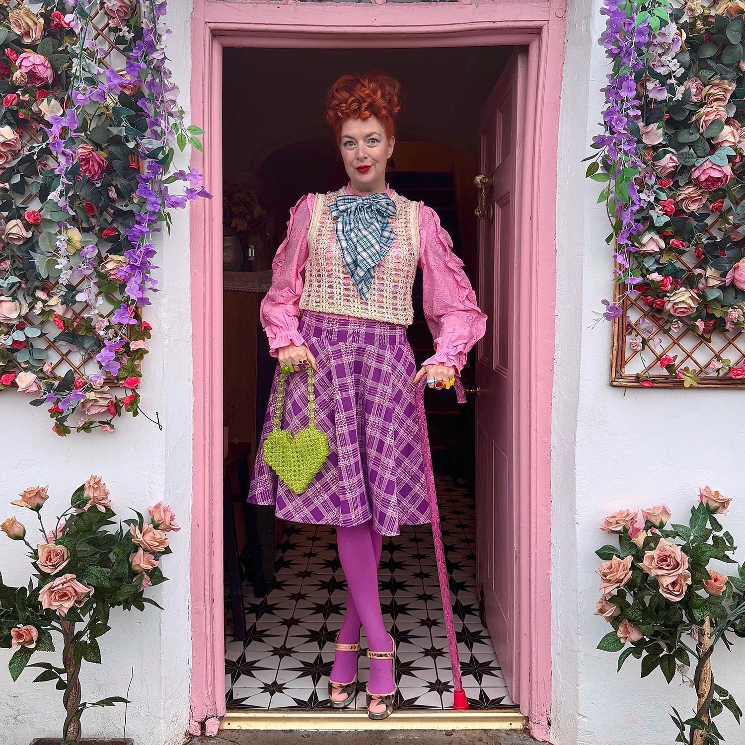 Plaid Flare Skirt - Thistle (V2) - Zenithce