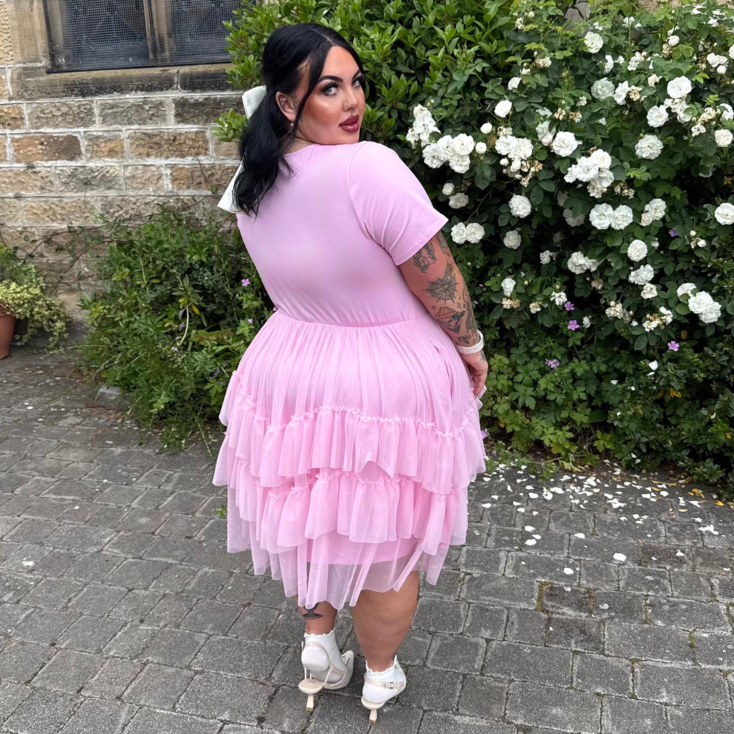 Tee Mesh Dress - Pink Frosting - Zenithce