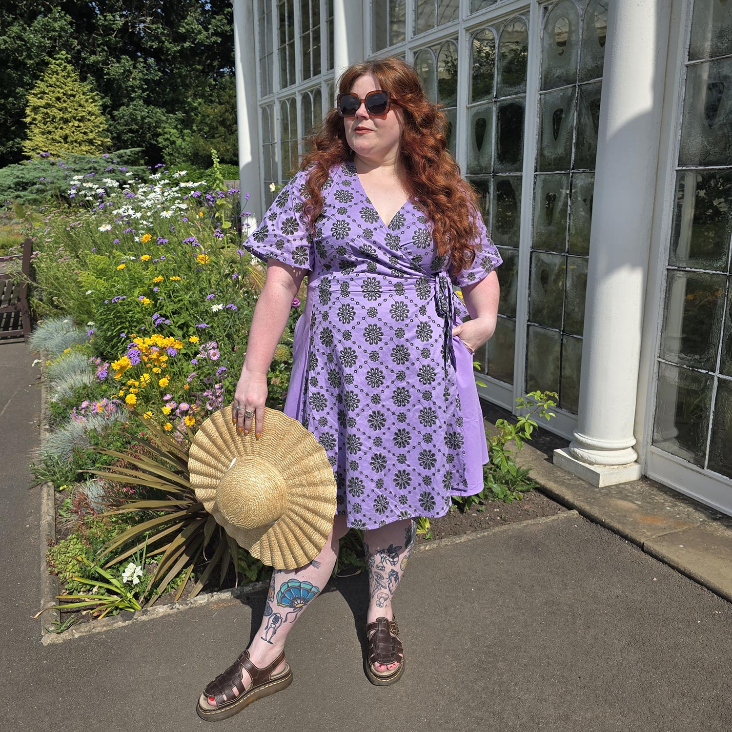 Broderie Anglaise Wrap Dress - Cassis de Violet - Zenithce