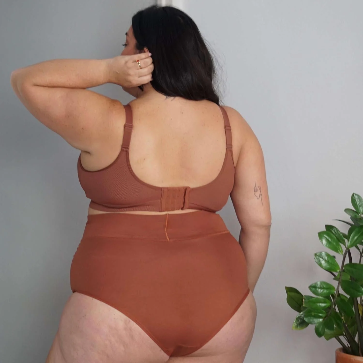 Organic Cotton Super High Waist Knickers - Root Beer - Zenithce