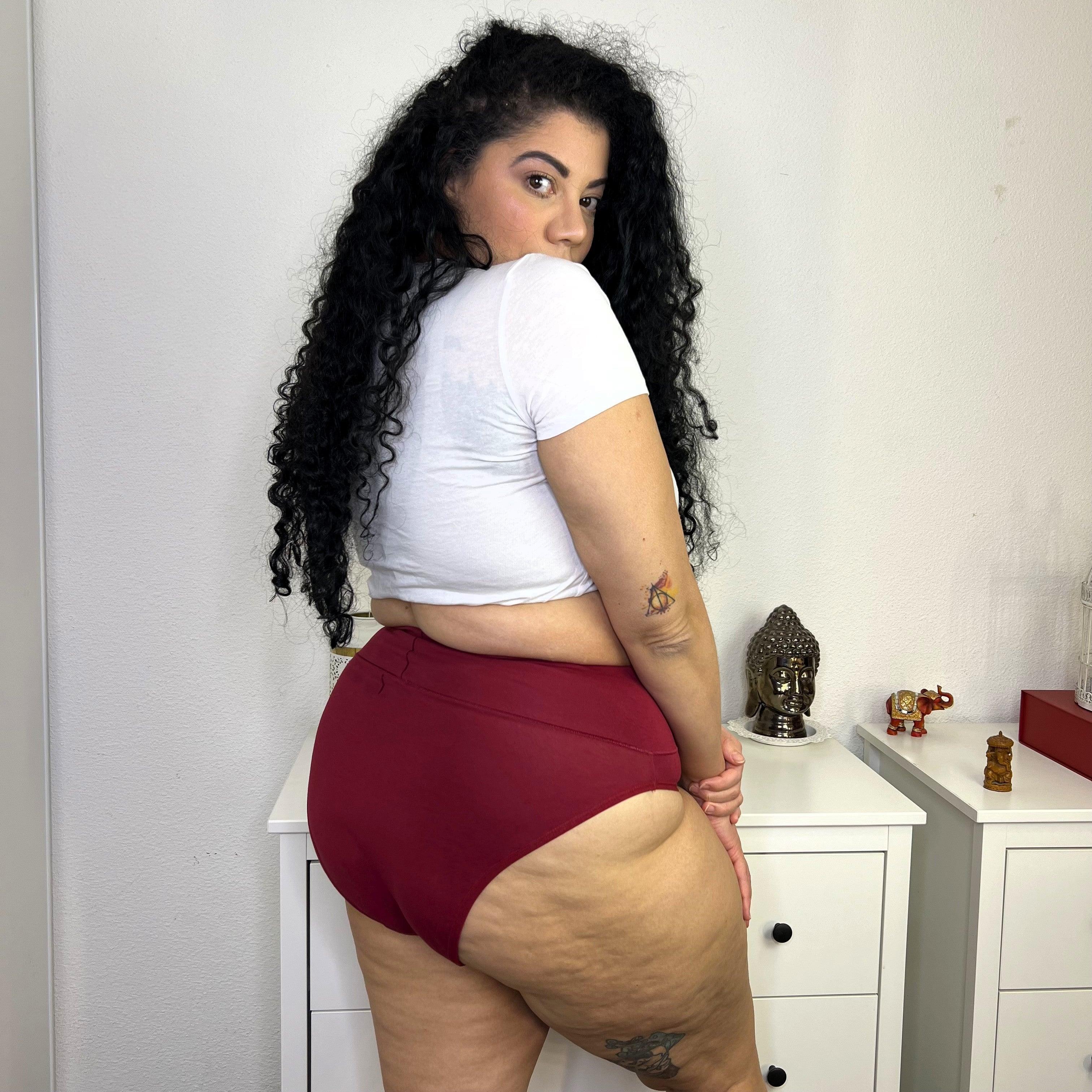 Organic Cotton Super High Leg Knickers - Blood red - Zenithce