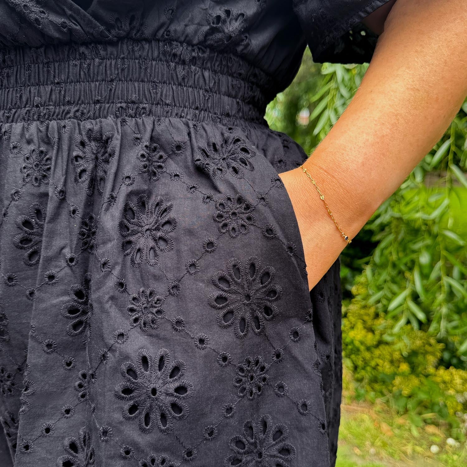 Broderie Anglaise Playsuit - Black - Zenithce