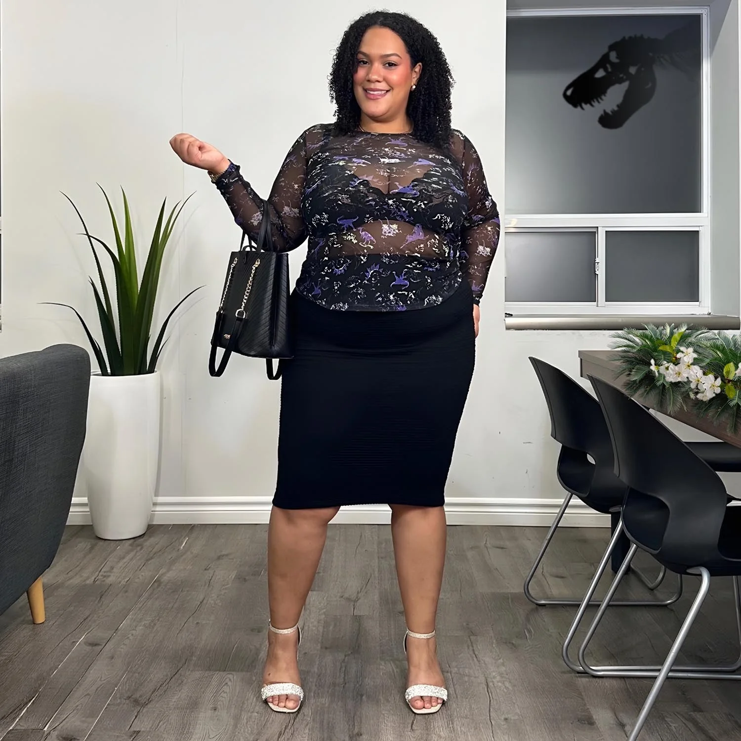 Dinosaur Sheer Top - Brachio de Joy - Zenithce