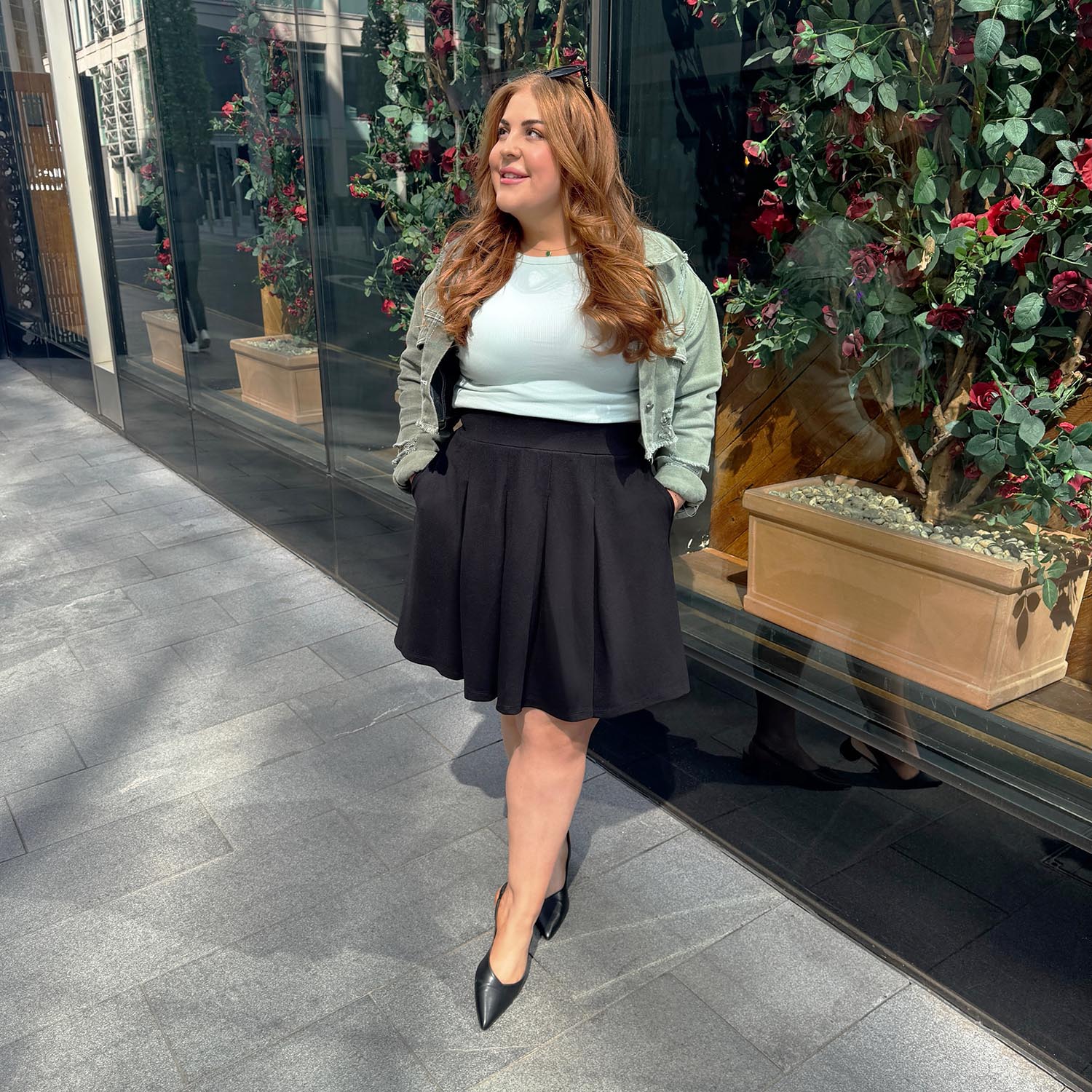 Petal Pleated Skirt - Black - Zenithce