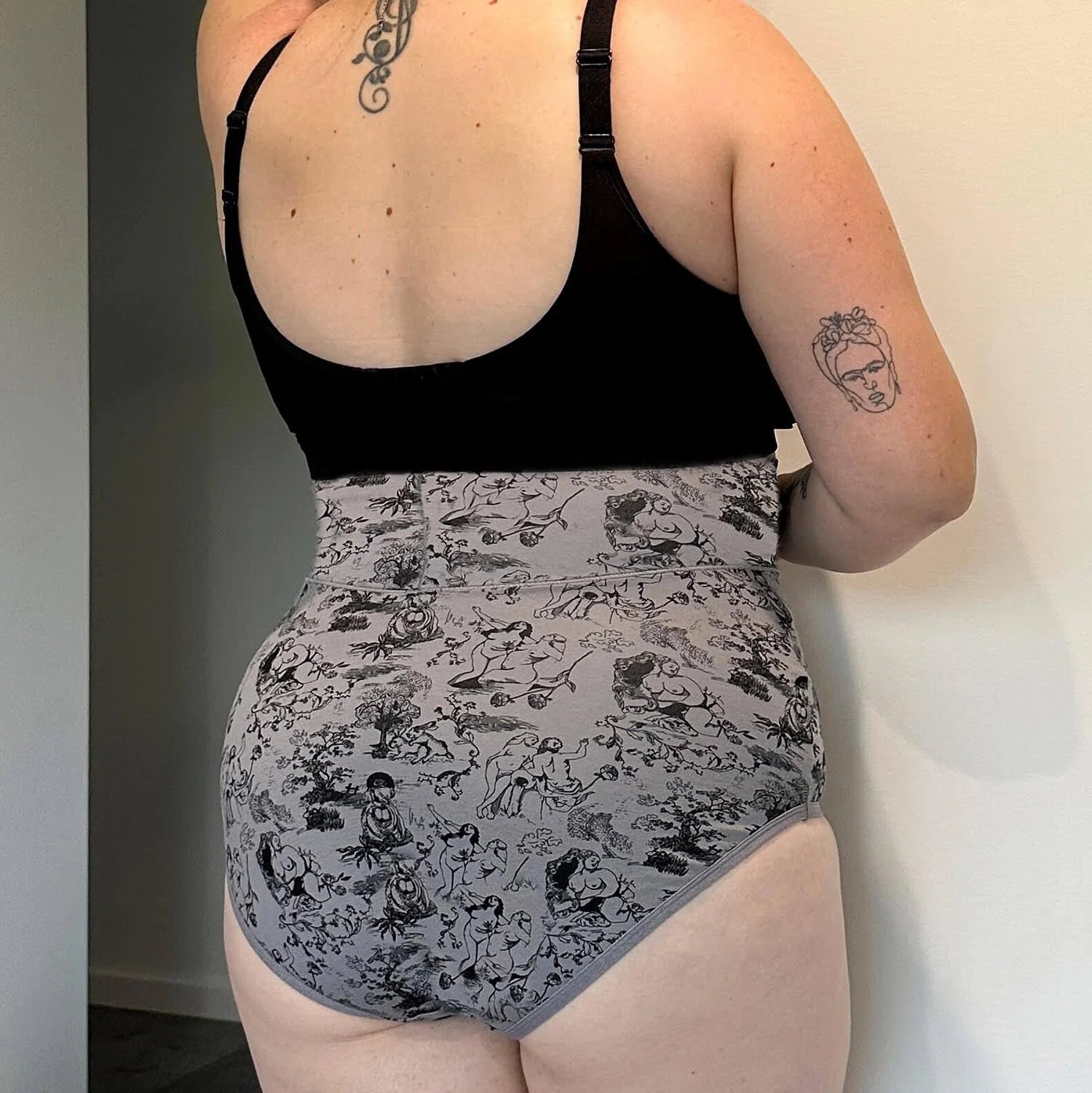 Organic Cotton Super High Waist Knickers - Passion au Jardin - L'Amour Noir - Zenithce