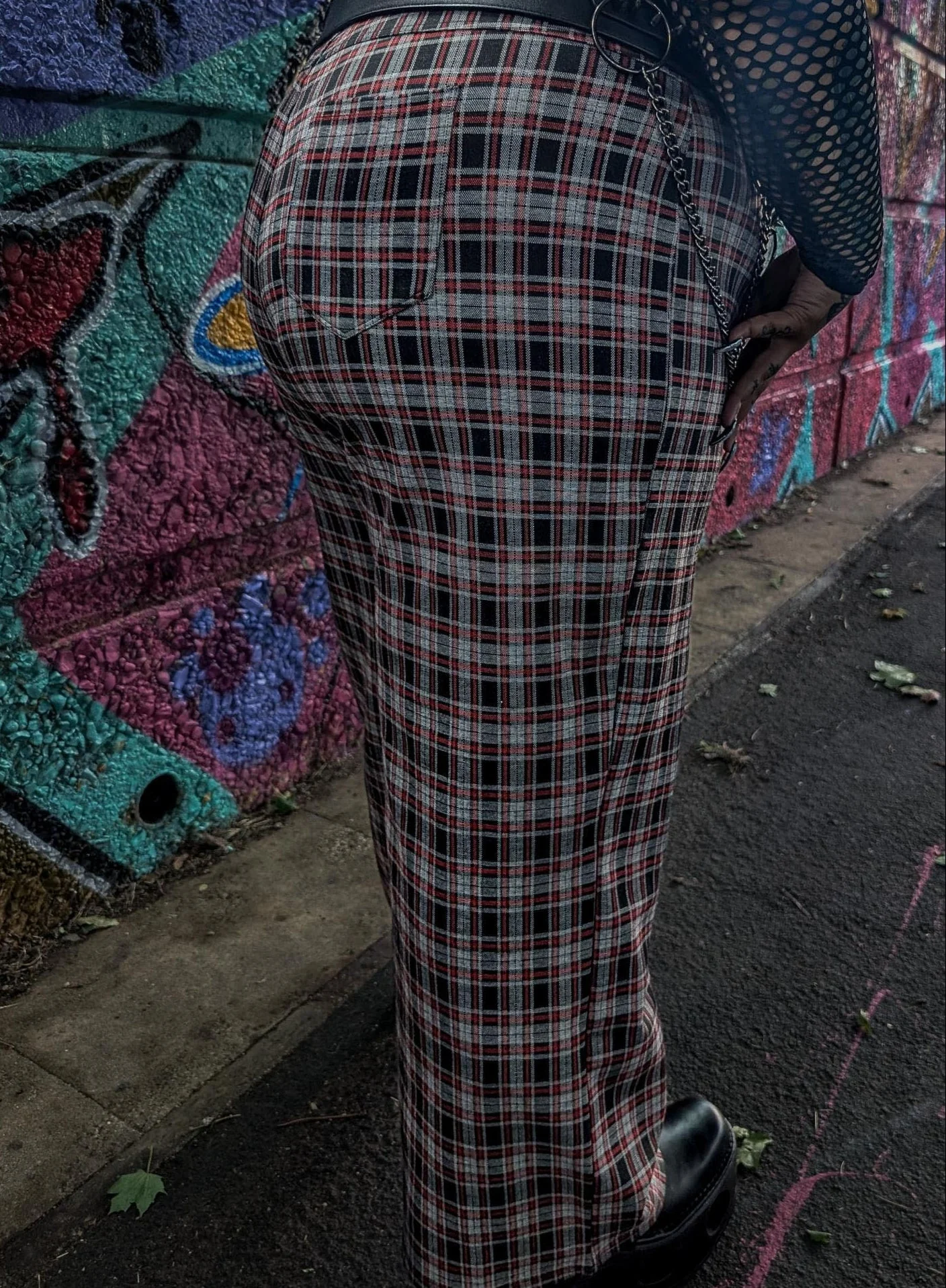 Plaid Wide-Leg Trousers - Bonnie - Zenithce
