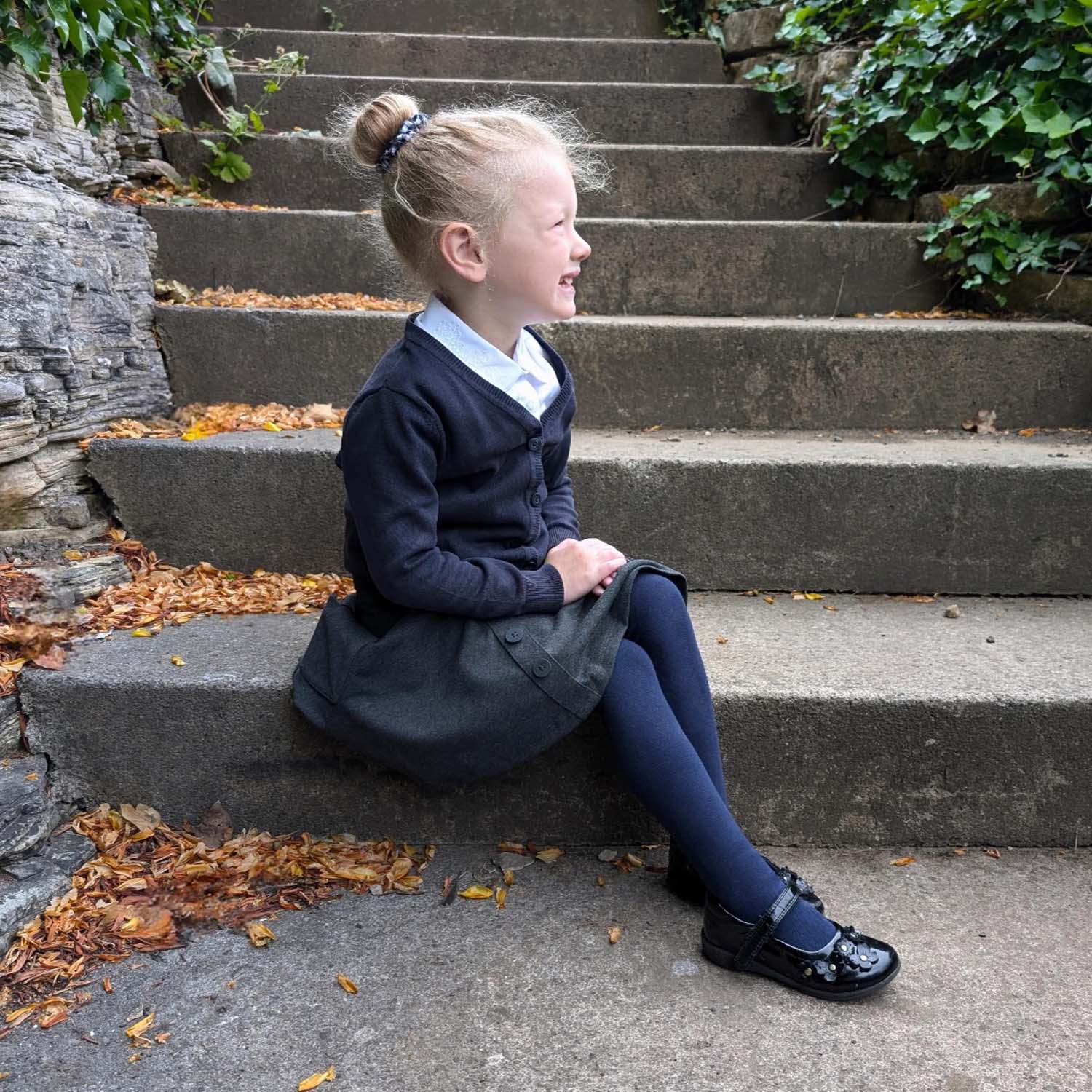 Kids Cotton Tights - Navy - Zenithce