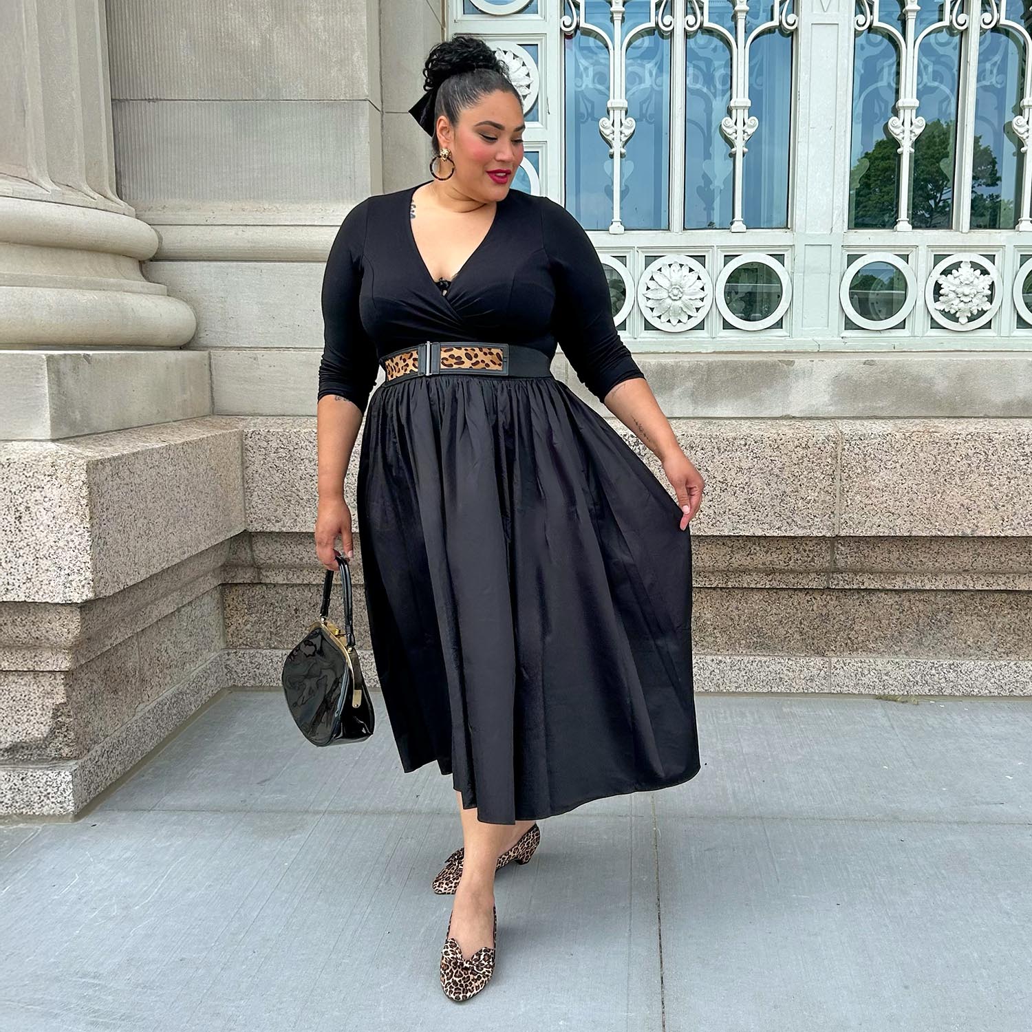 Midaxi Poplin Skirt - Black - Zenithce