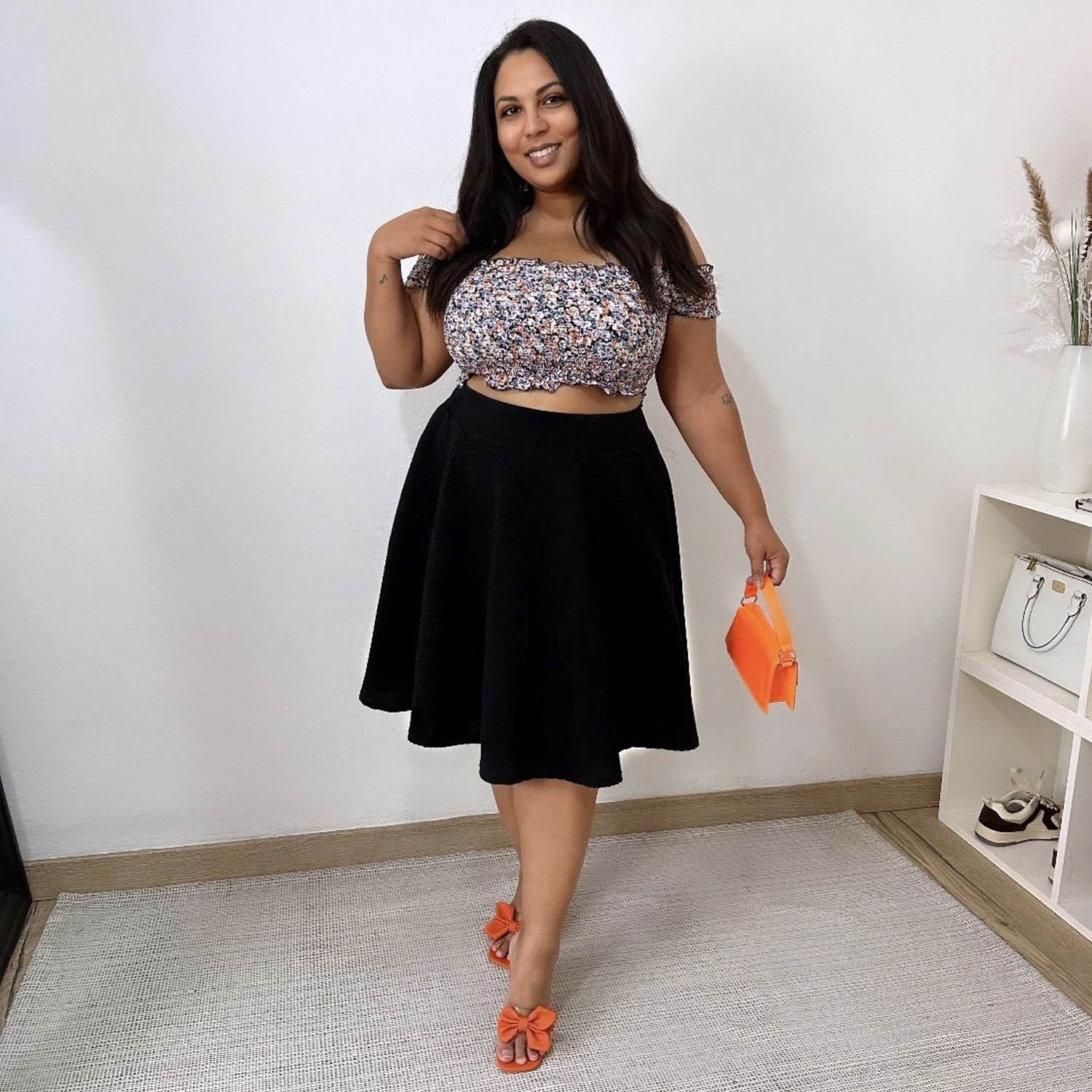 Ottoman Flare Skirt - Black - Zenithce