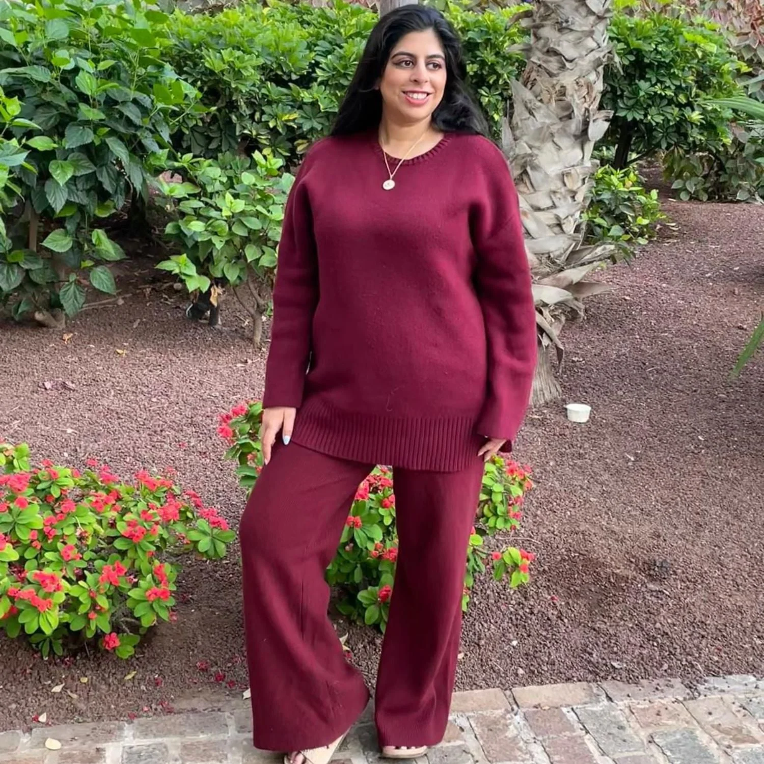 Knit Jumper & Wide Leg Trousers Roast Bundle - Zenithce