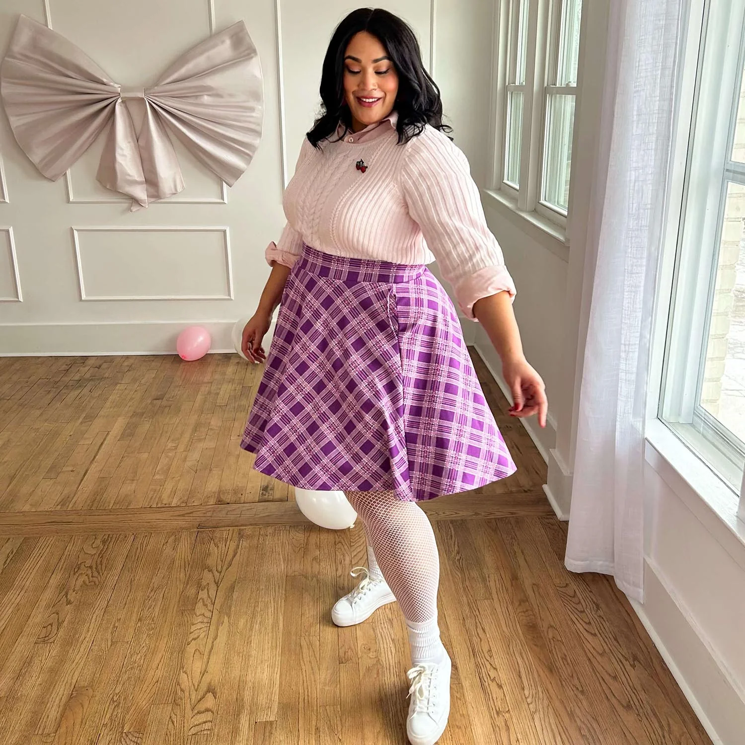 Plaid Flare Skirt - Thistle (V2) - Zenithce