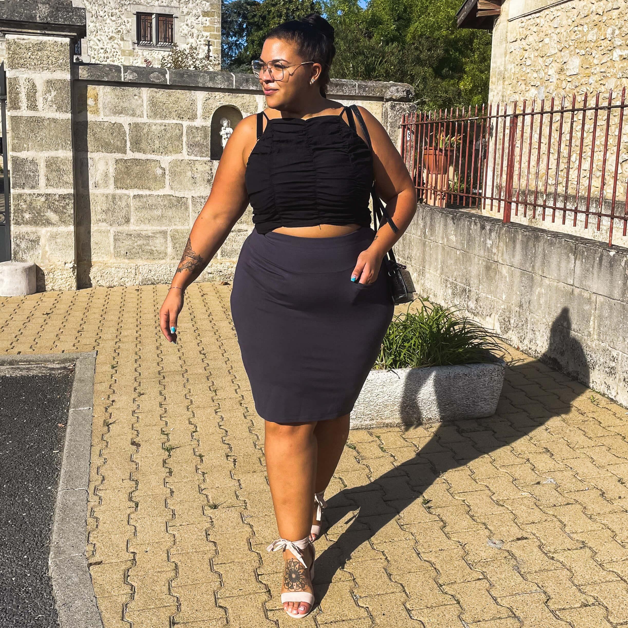 Pencil Skirt - Slate Grey - Zenithce