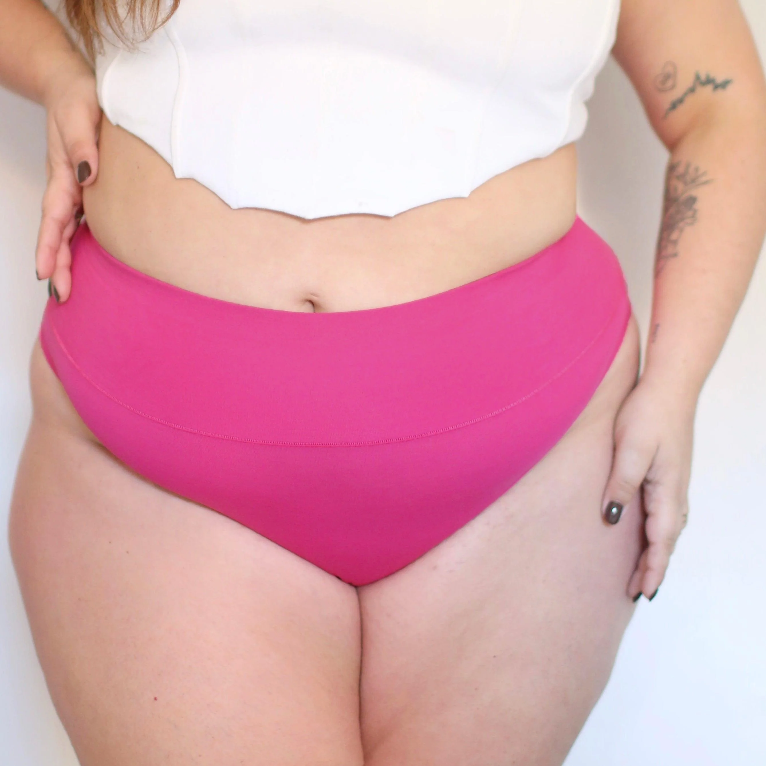 Organic Cotton Super High Leg Knickers - Barbara - Zenithce