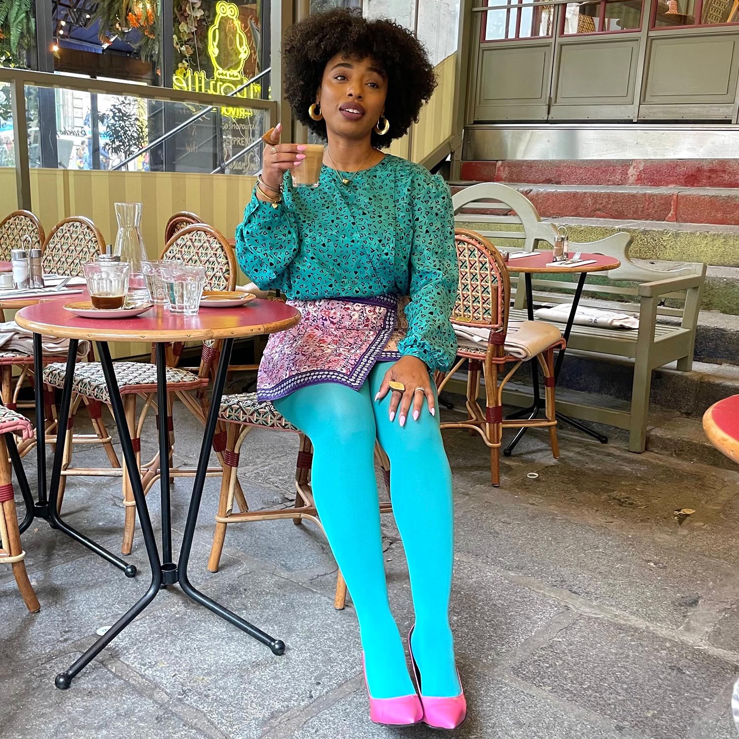 80 Denier Tights - Mosaic - Zenithce