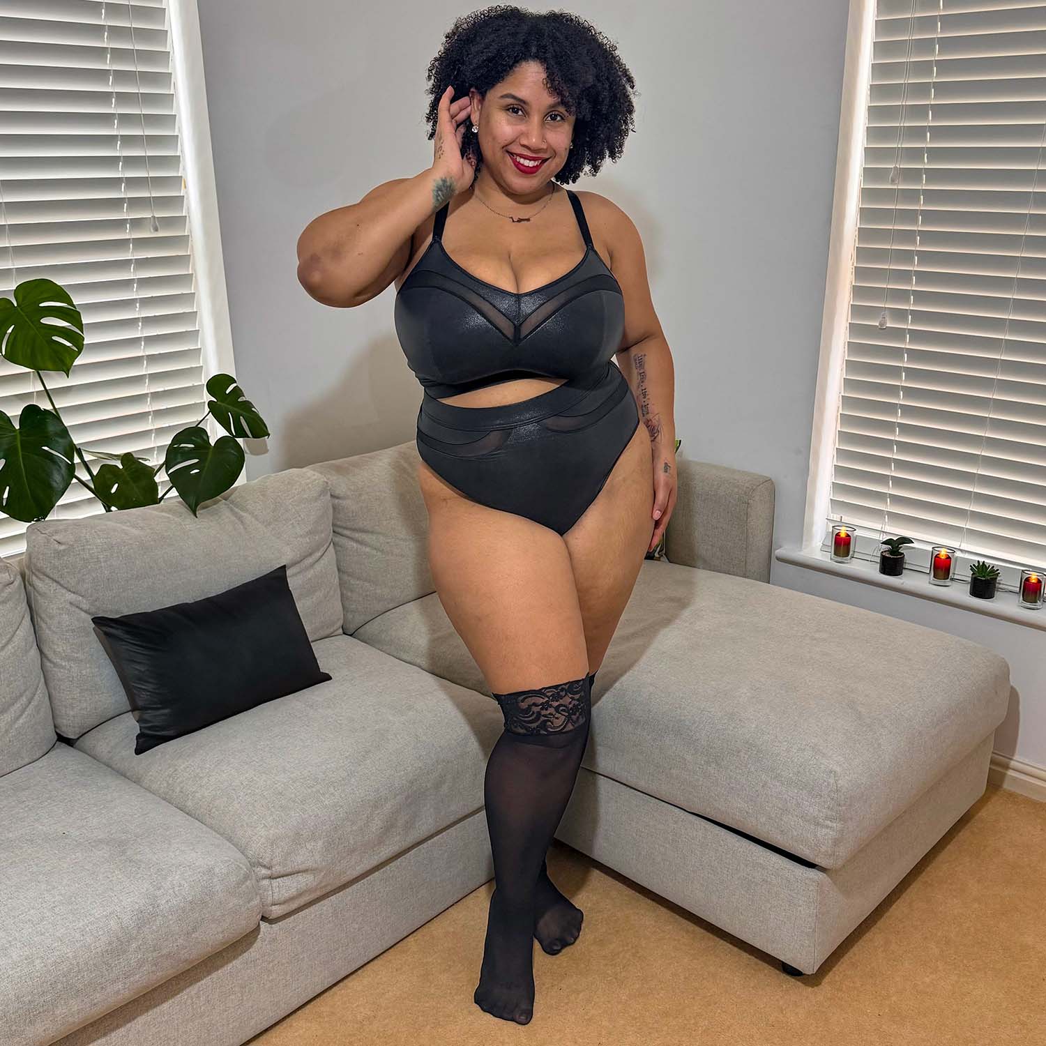 Siren Faux Leather Full Briefs - Zenithce