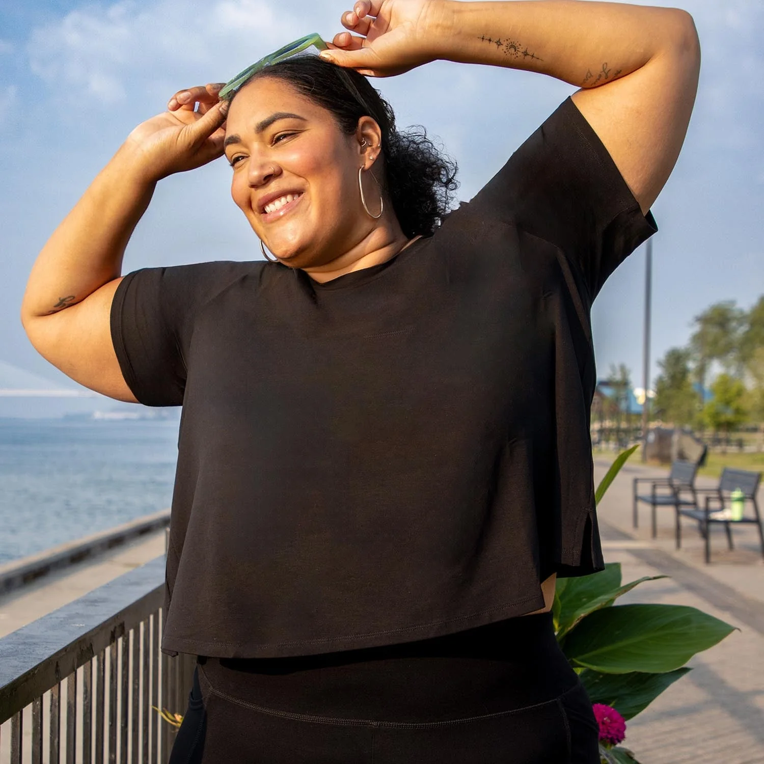 Lightweight Crew Neck Tee - Black - Zenithce