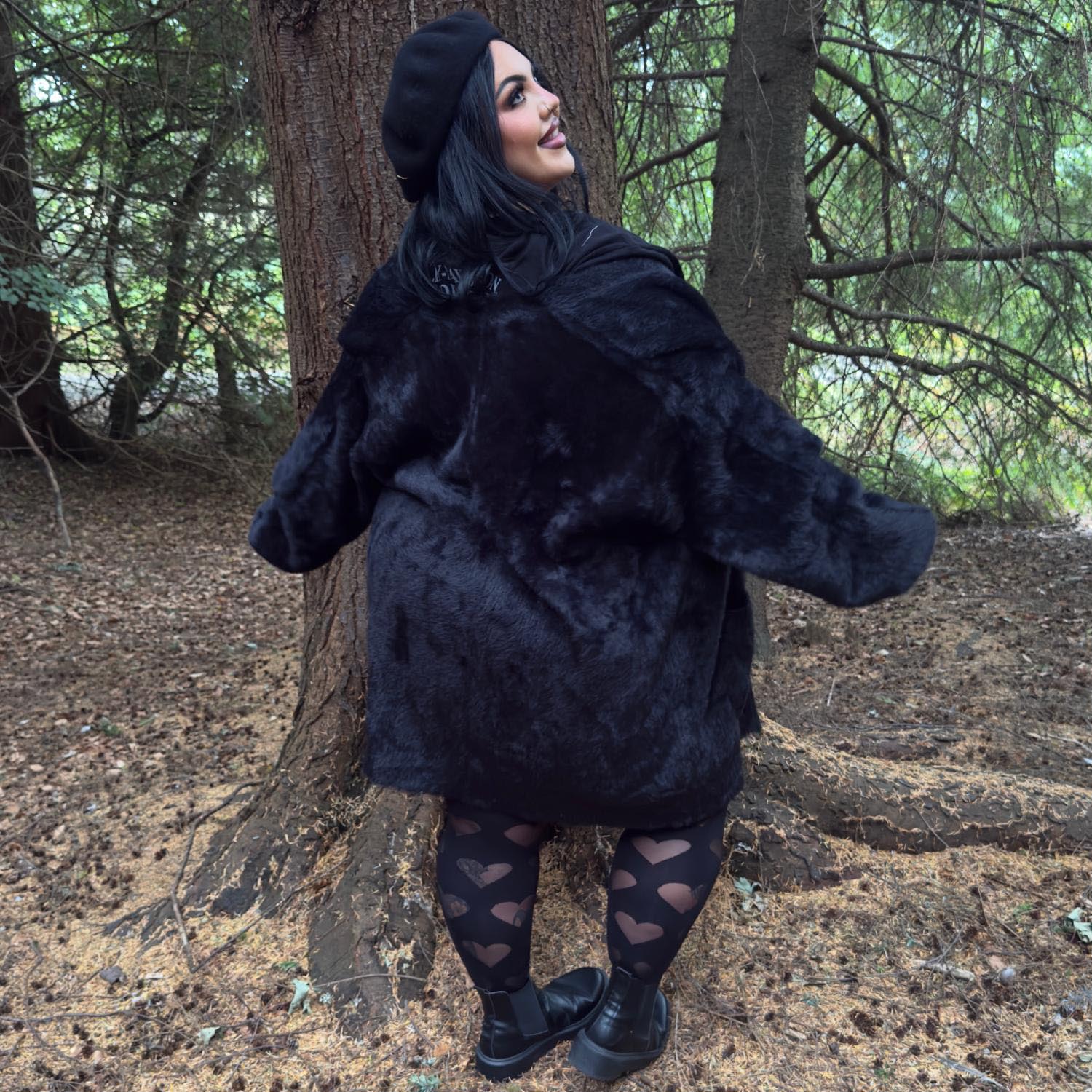 Fluffy Cardigan - Black - Zenithce