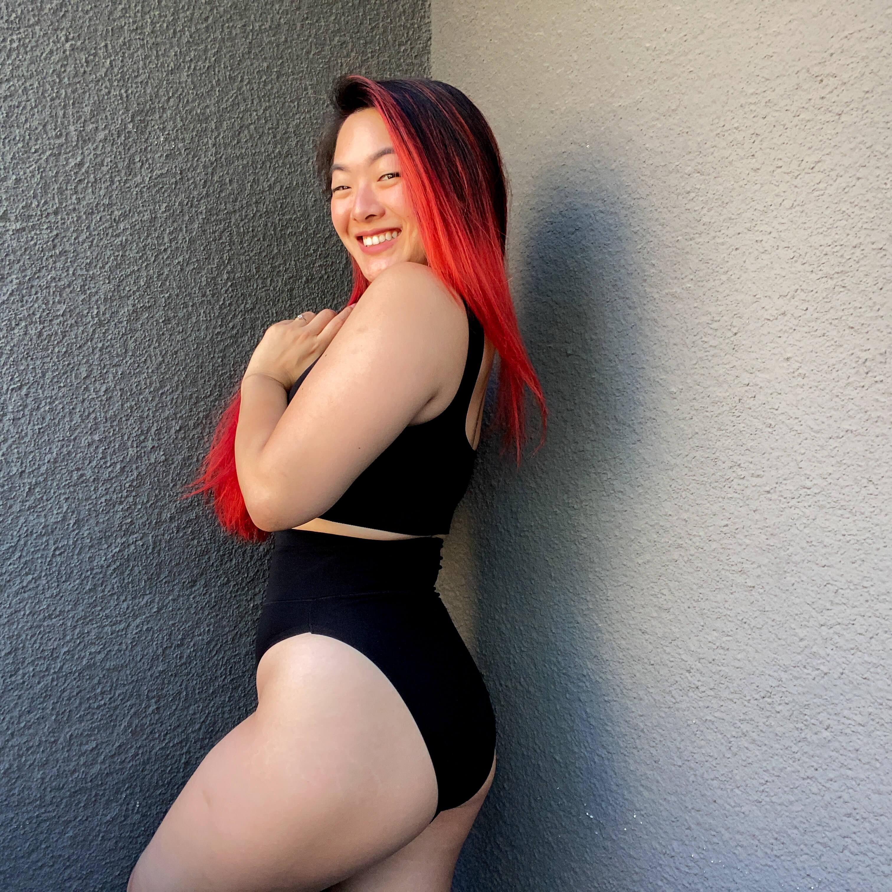 Organic Cotton Super High Leg Knickers - Black - Zenithce