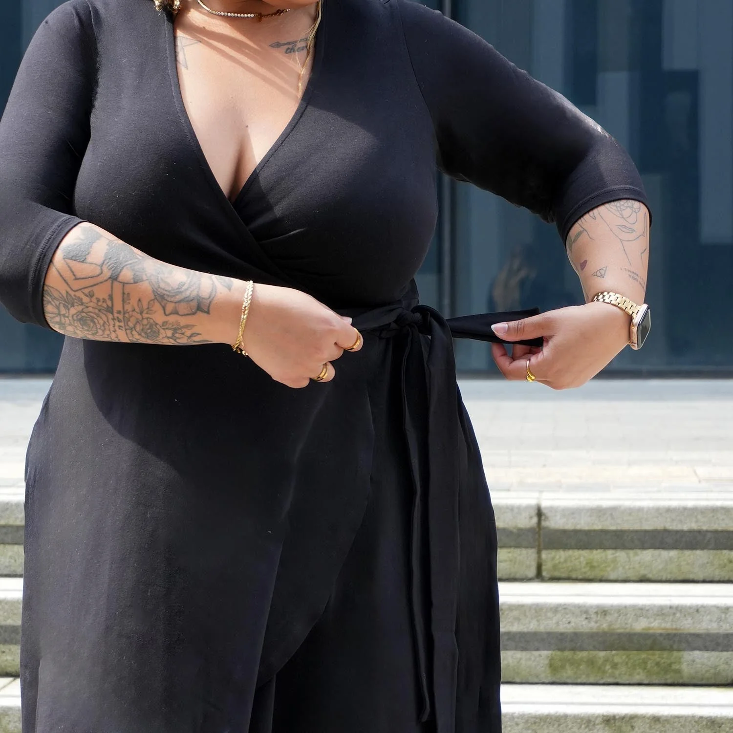 Mini Wrap Dress - Black - Zenithce