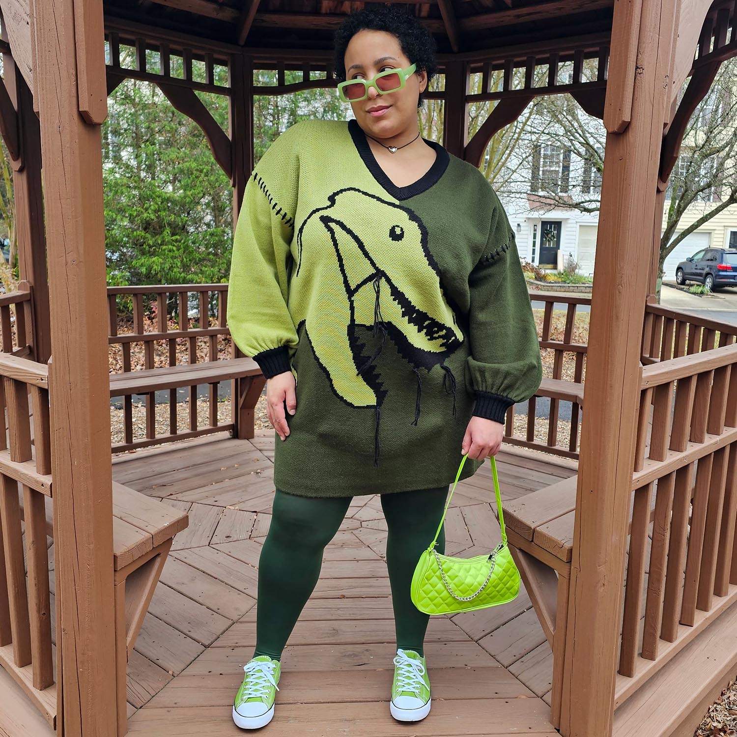 Dinosaur Jumper Dress - Rex - Zenithce